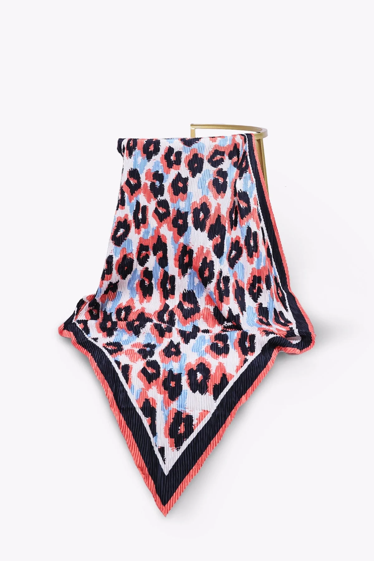 Matte Satin Crinkle Printed Scarf