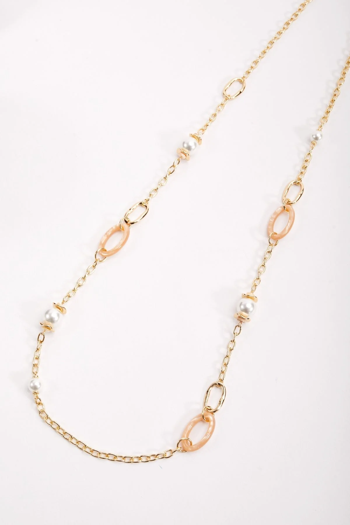 Glass Pearl Link Necklace