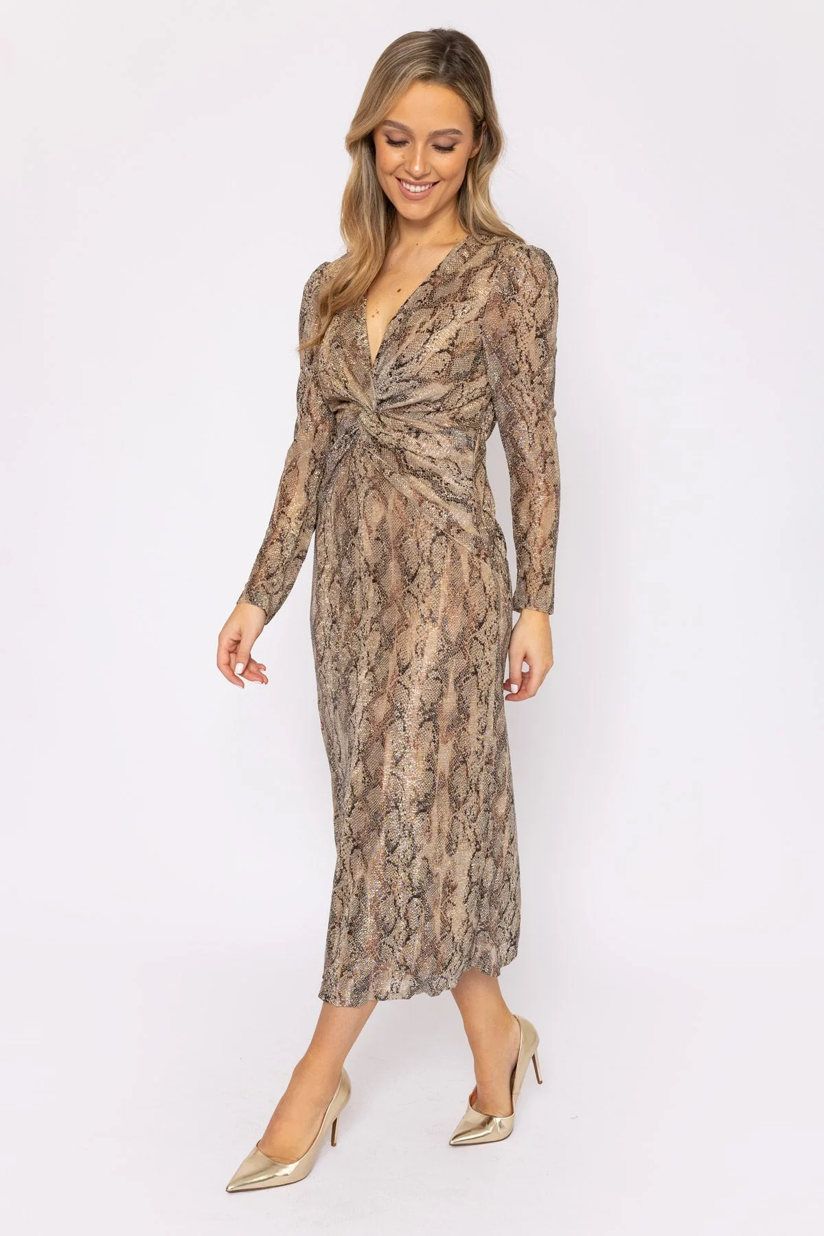 Animal Print Twist Front Dress