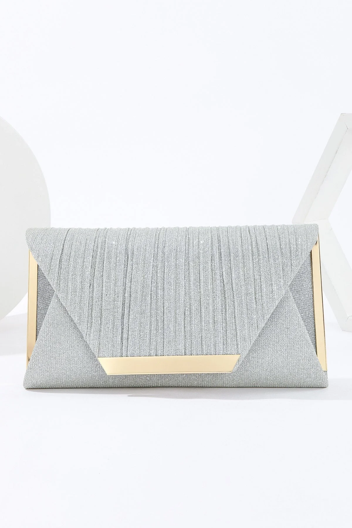 Sparkly Envelope Clutch in Silver