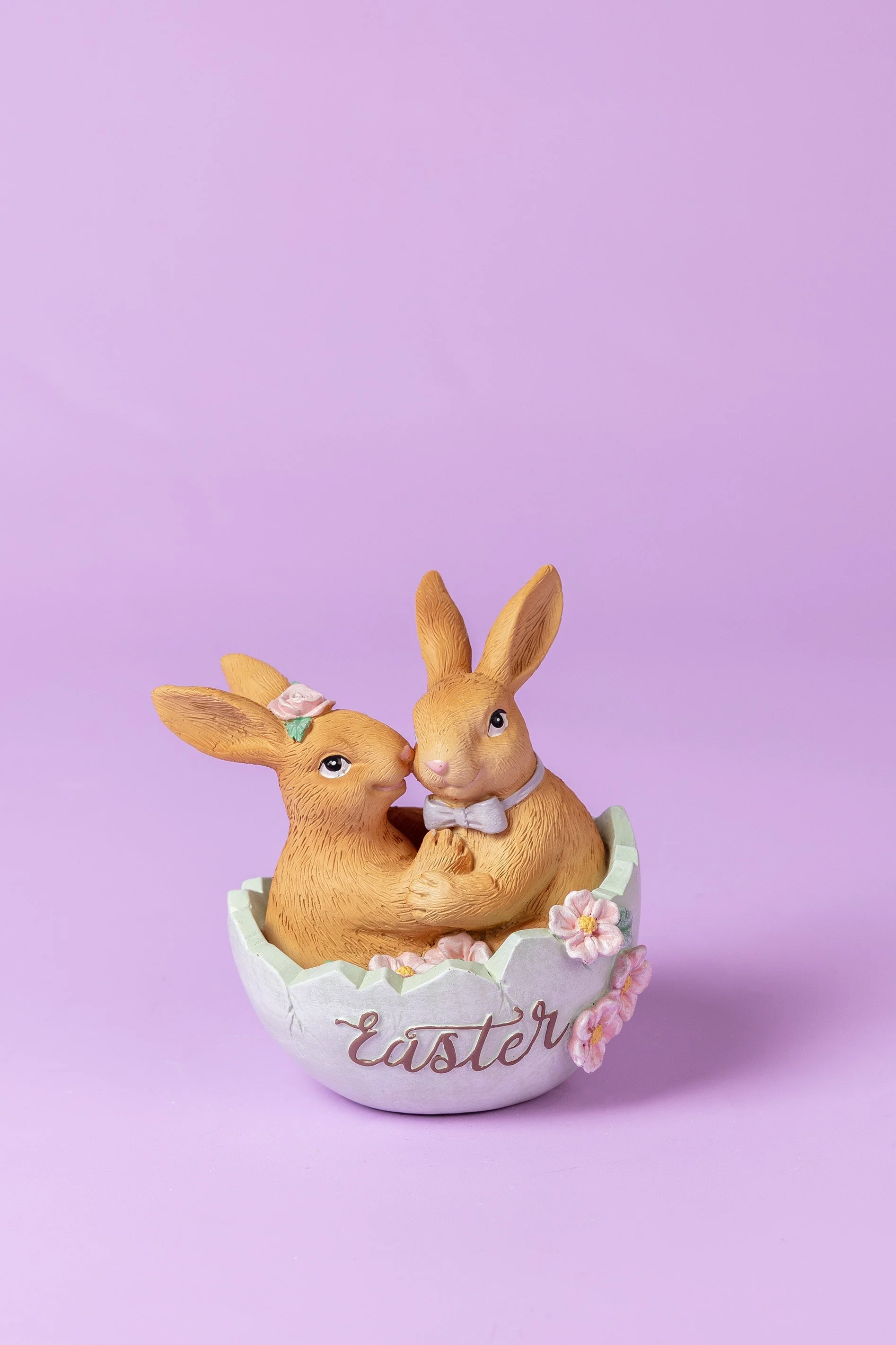 Bunny Couple In Egg Ornament