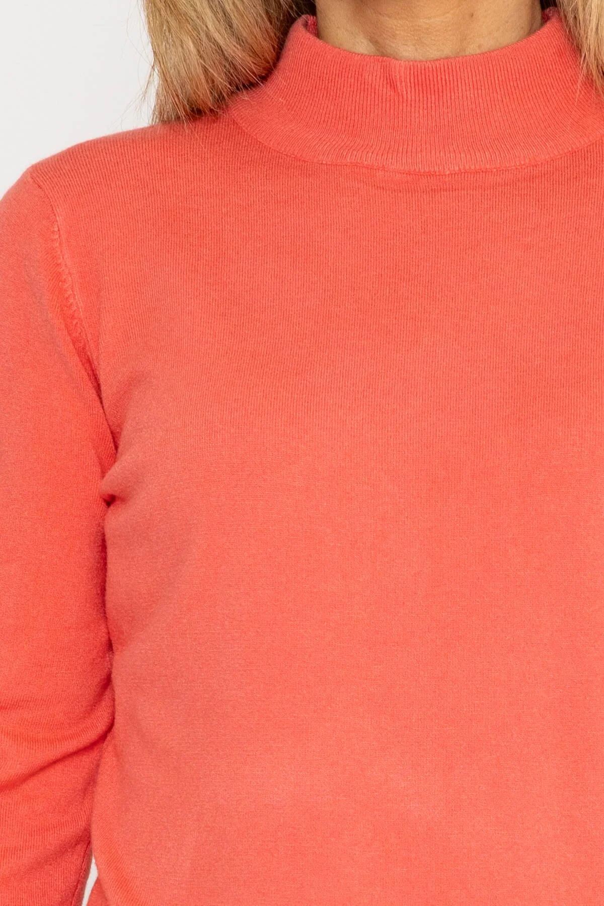 Turtleneck Knit in Coral