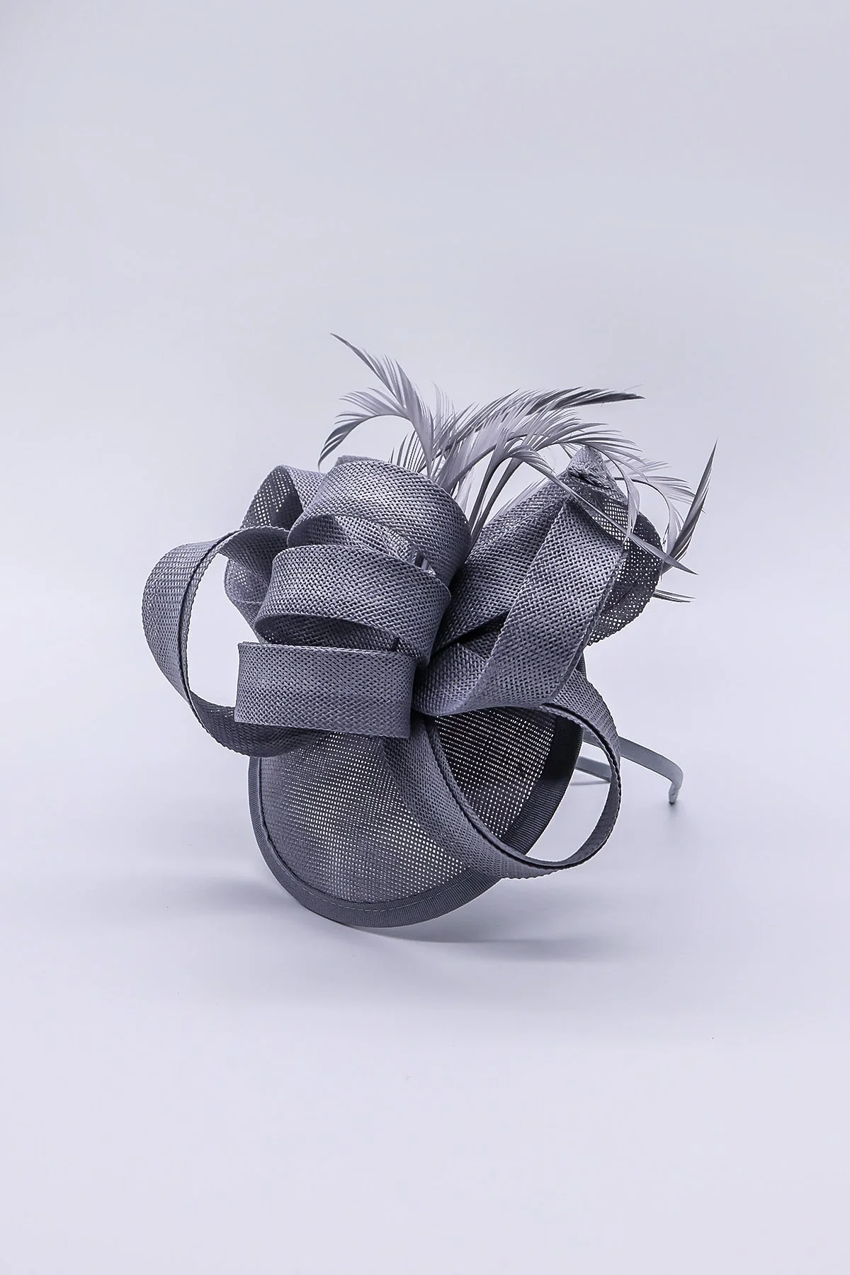 Bow Detail Fascinator in Silver