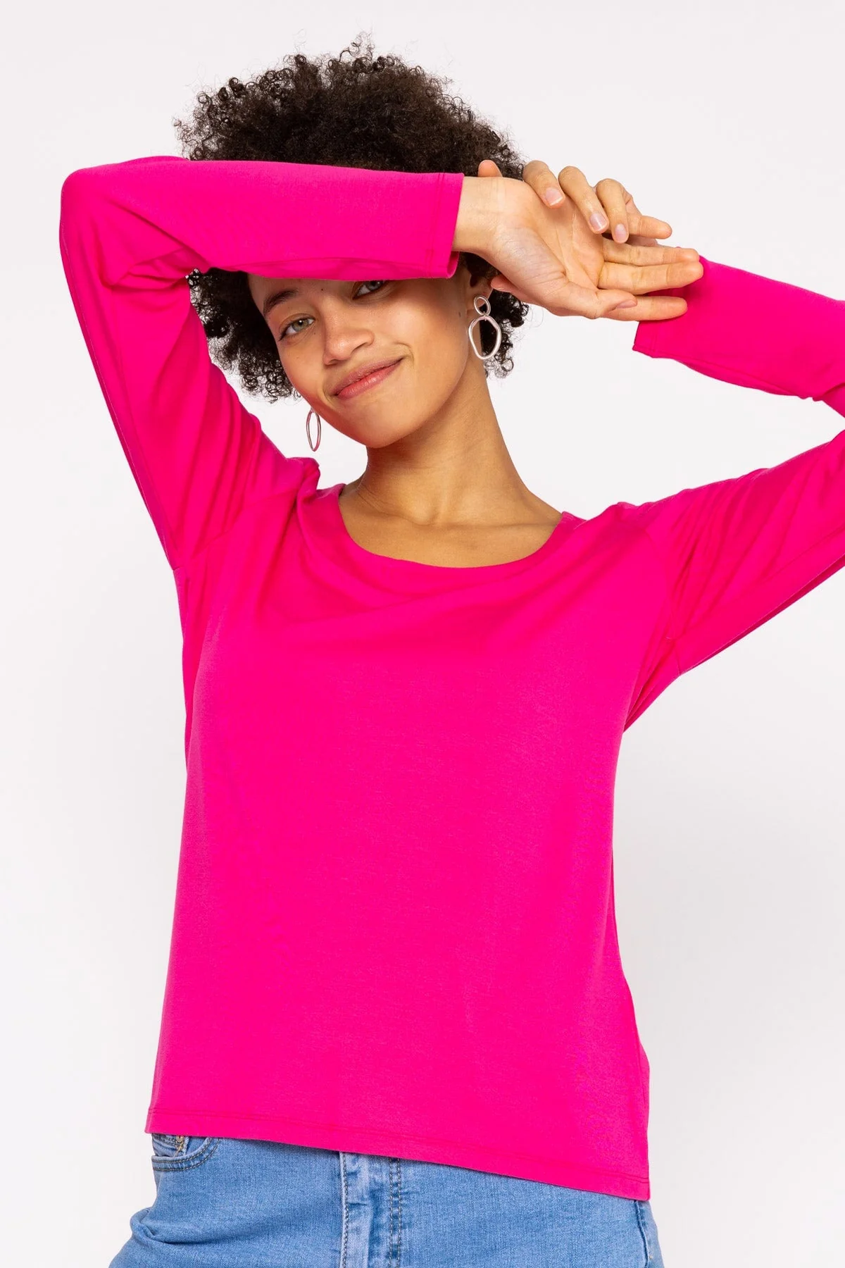 Scoop Neck Tee in Pink