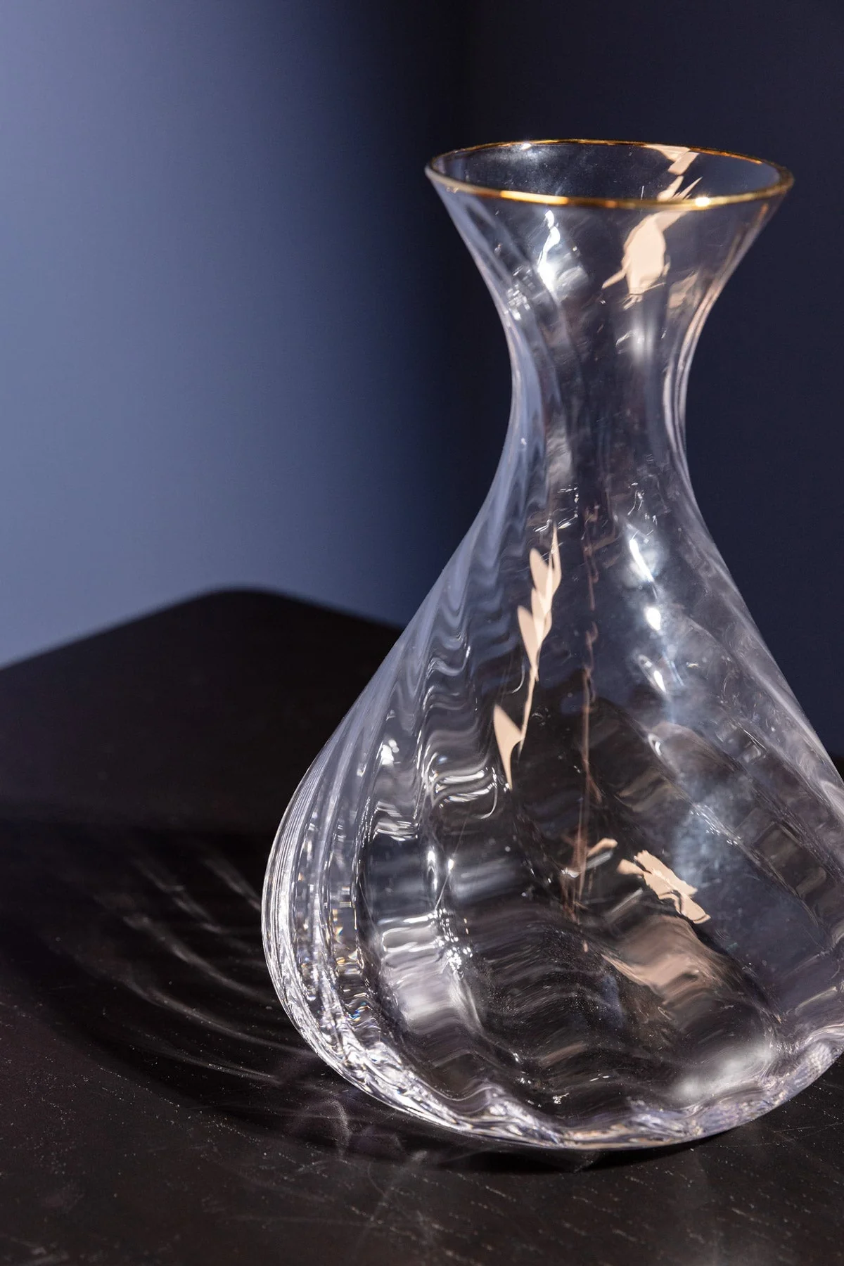 Aster Gold Trimmed Wine Carafe