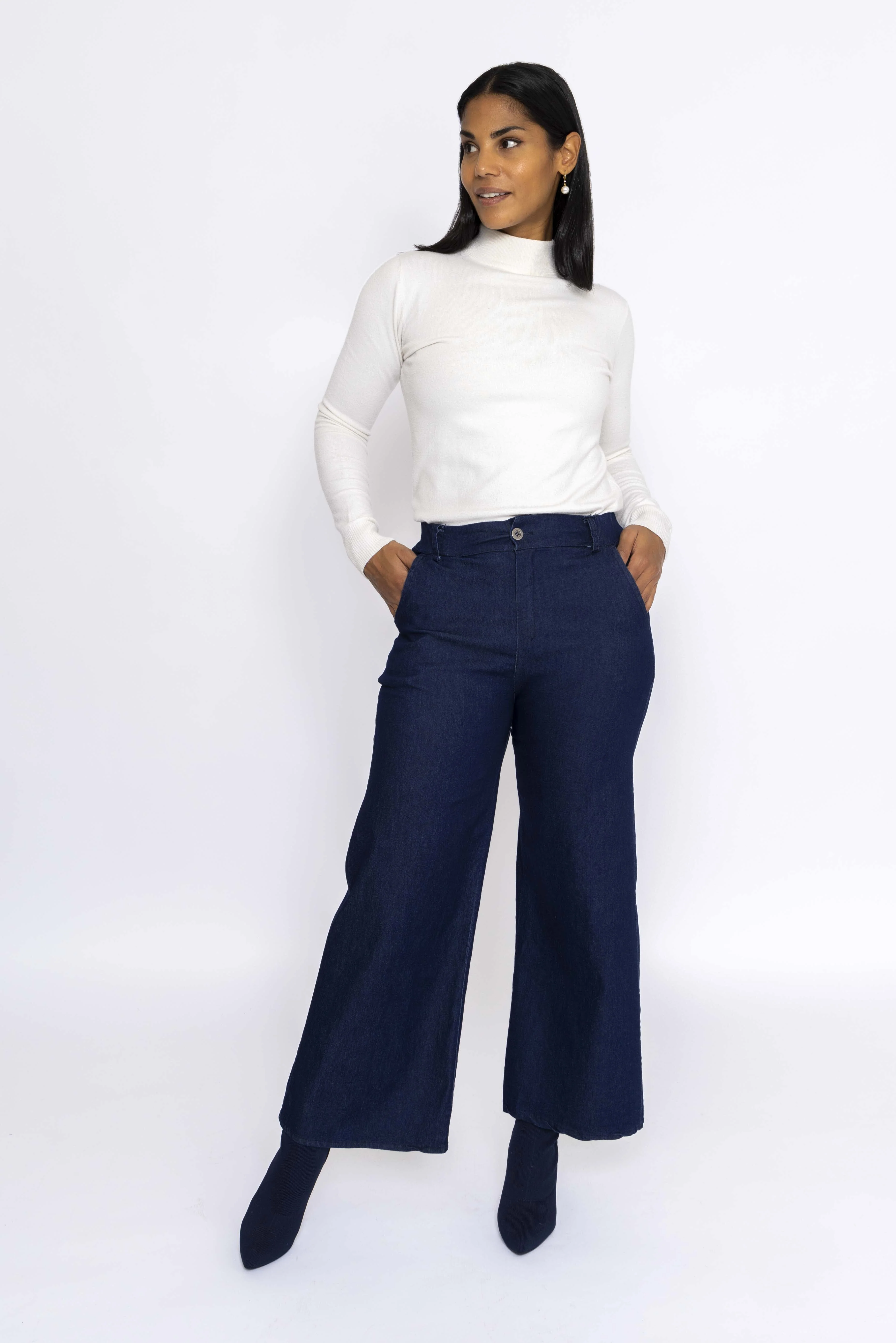 Wide Leg Jeans in Denim