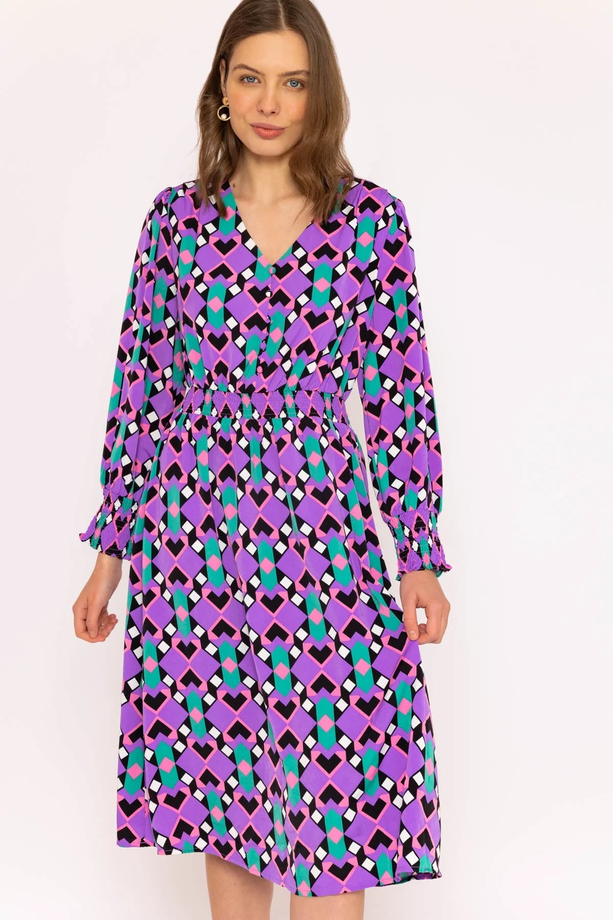 Brioni Midi Dress in Lilac Print