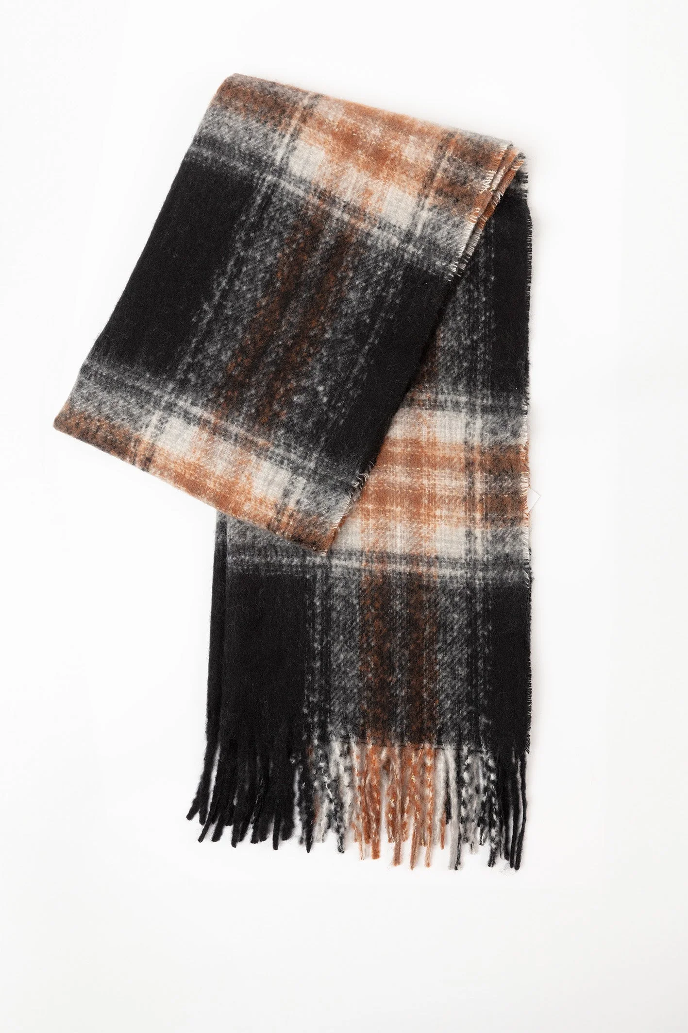 Check Scarf in Black