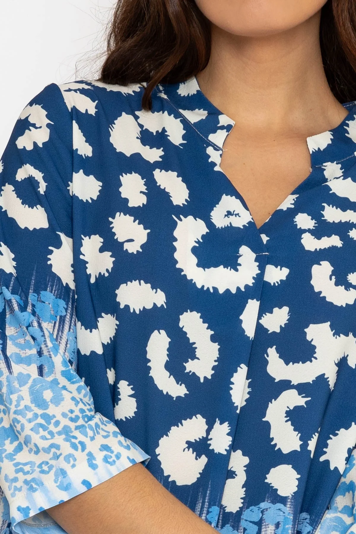 Olivia Top in Blue Print