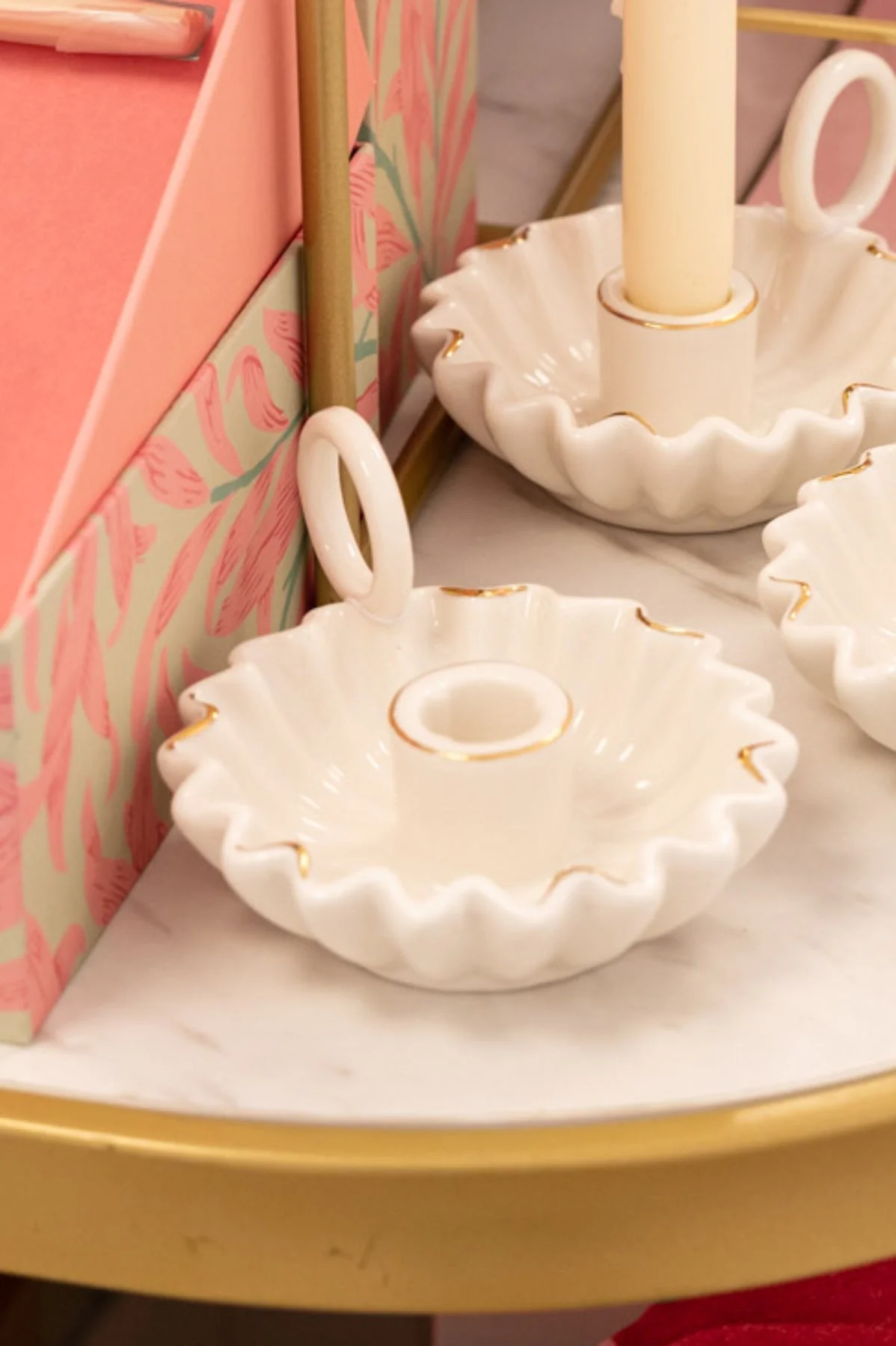 Ceramic Dinner Candle With Carrier