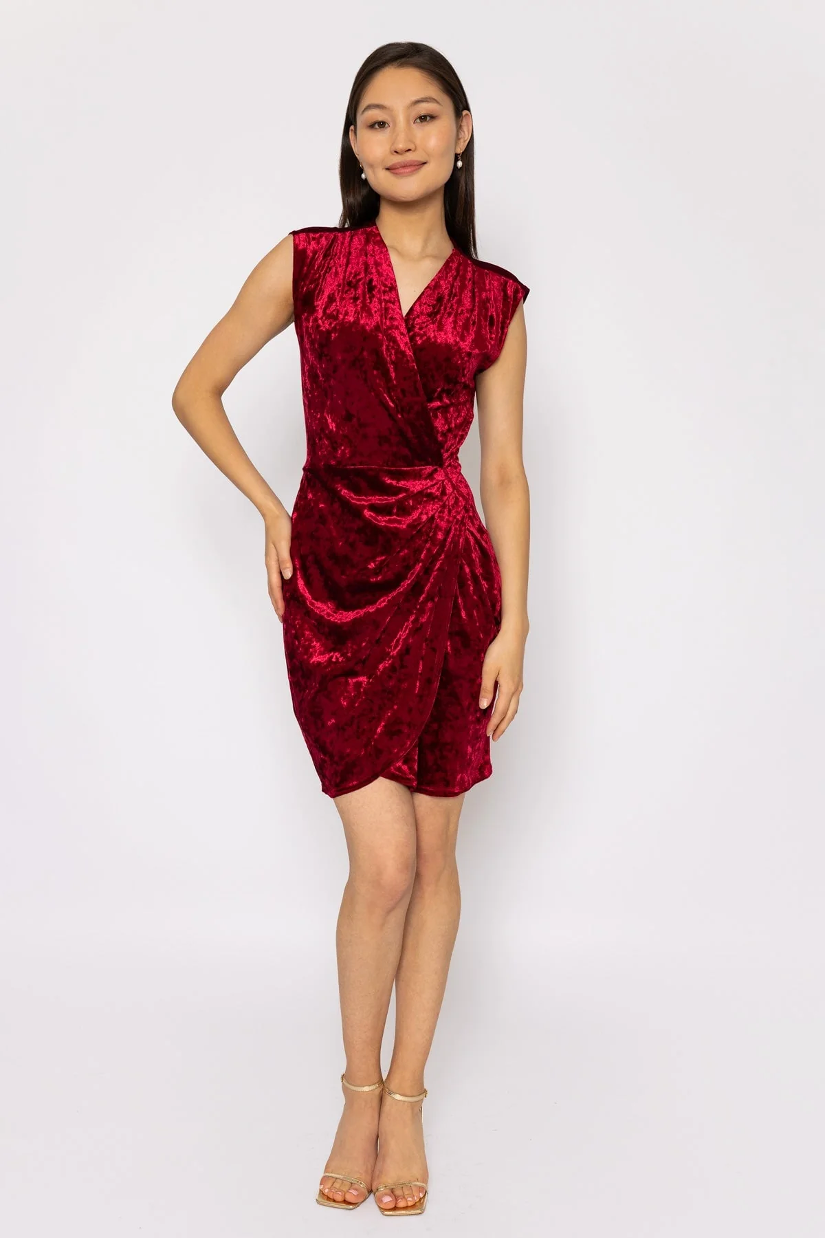 Velour Tammy Dress in Red
