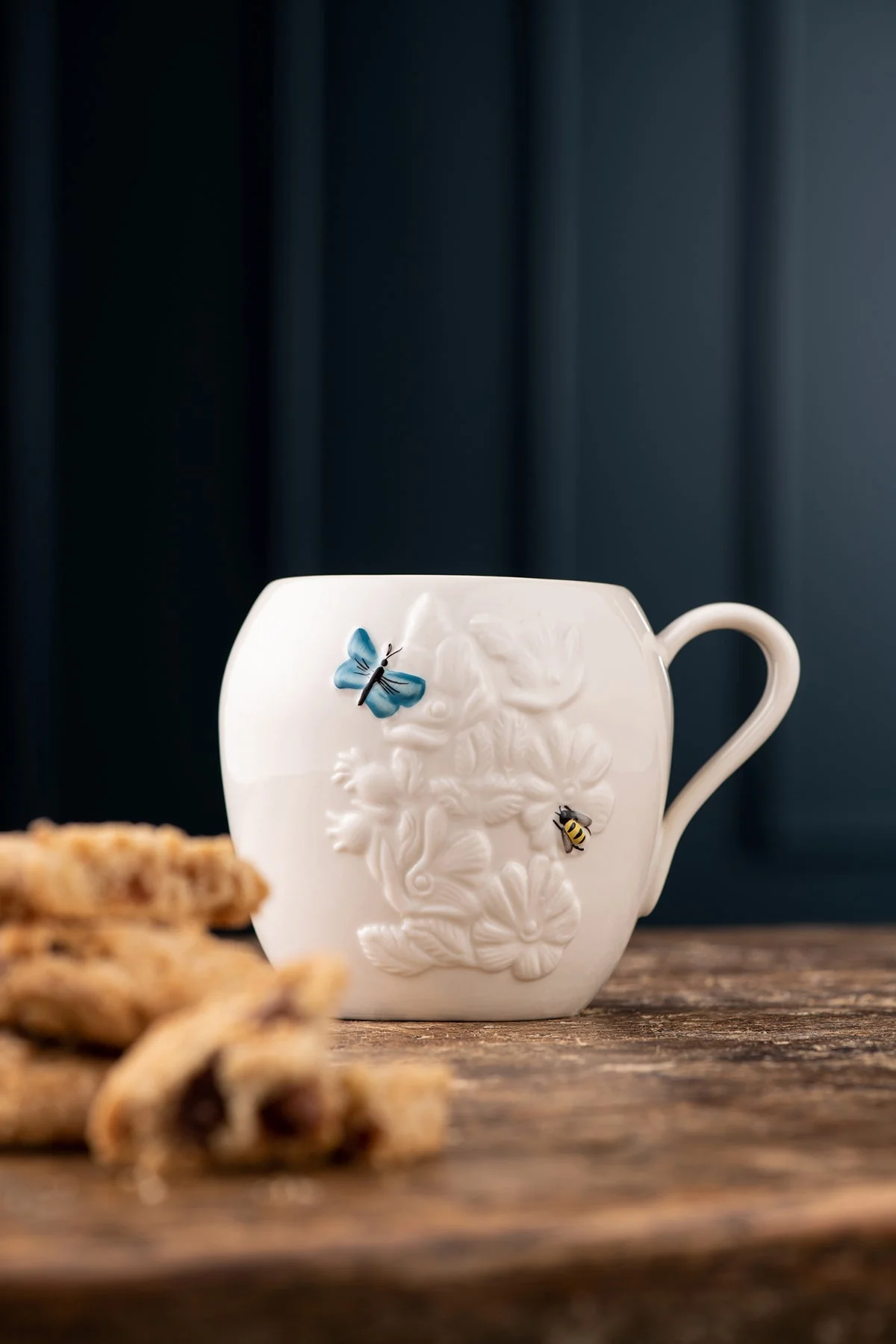 Turquoise Ceramic Wild Rose Mug