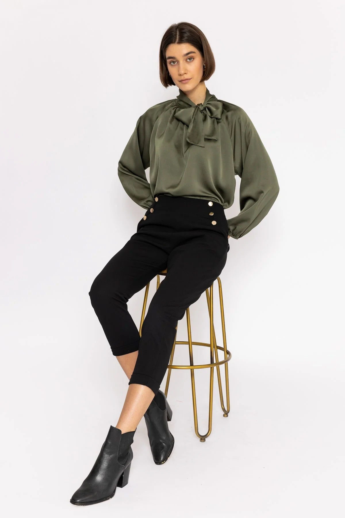 High Waist Trousers in Black