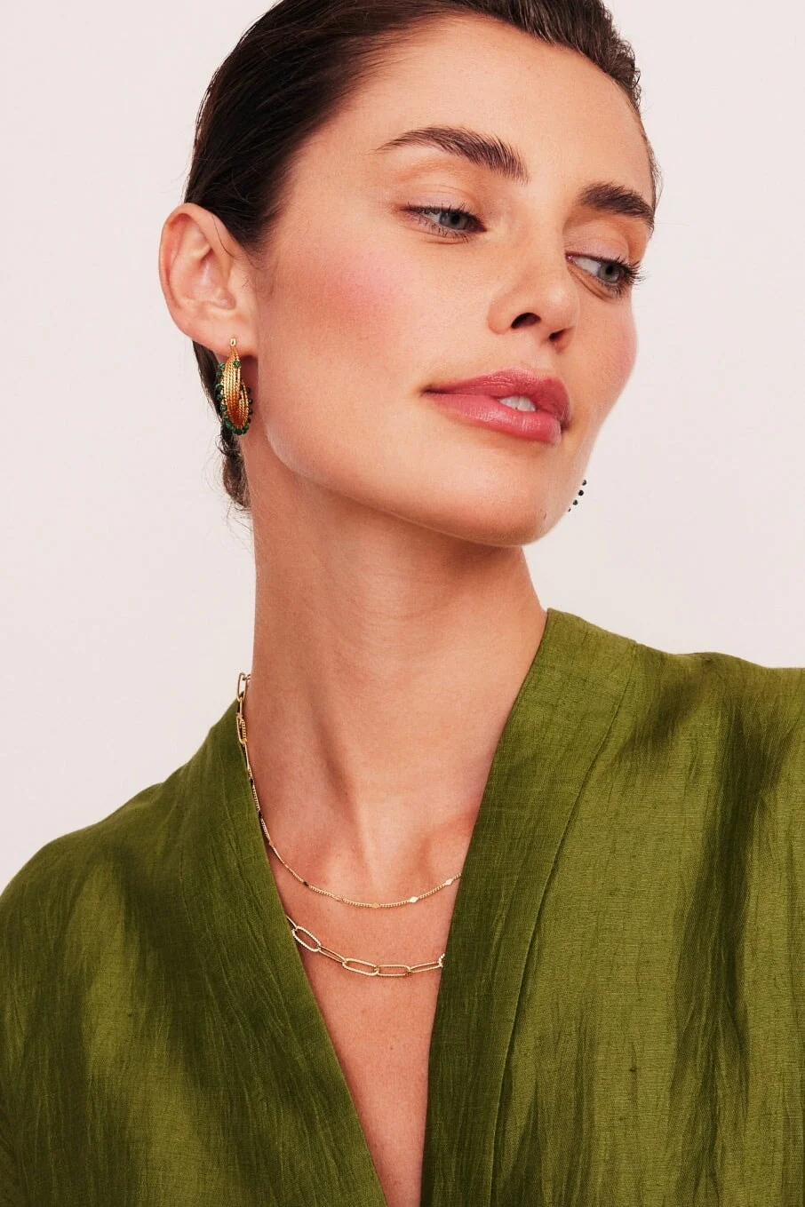 Spiral Green Earrings