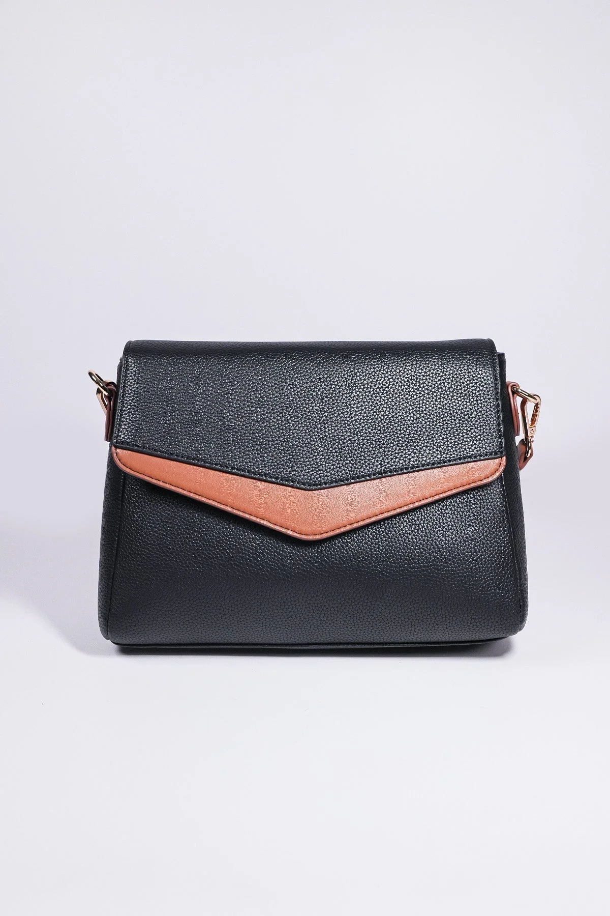 Contrast Texture Crossbody in Black