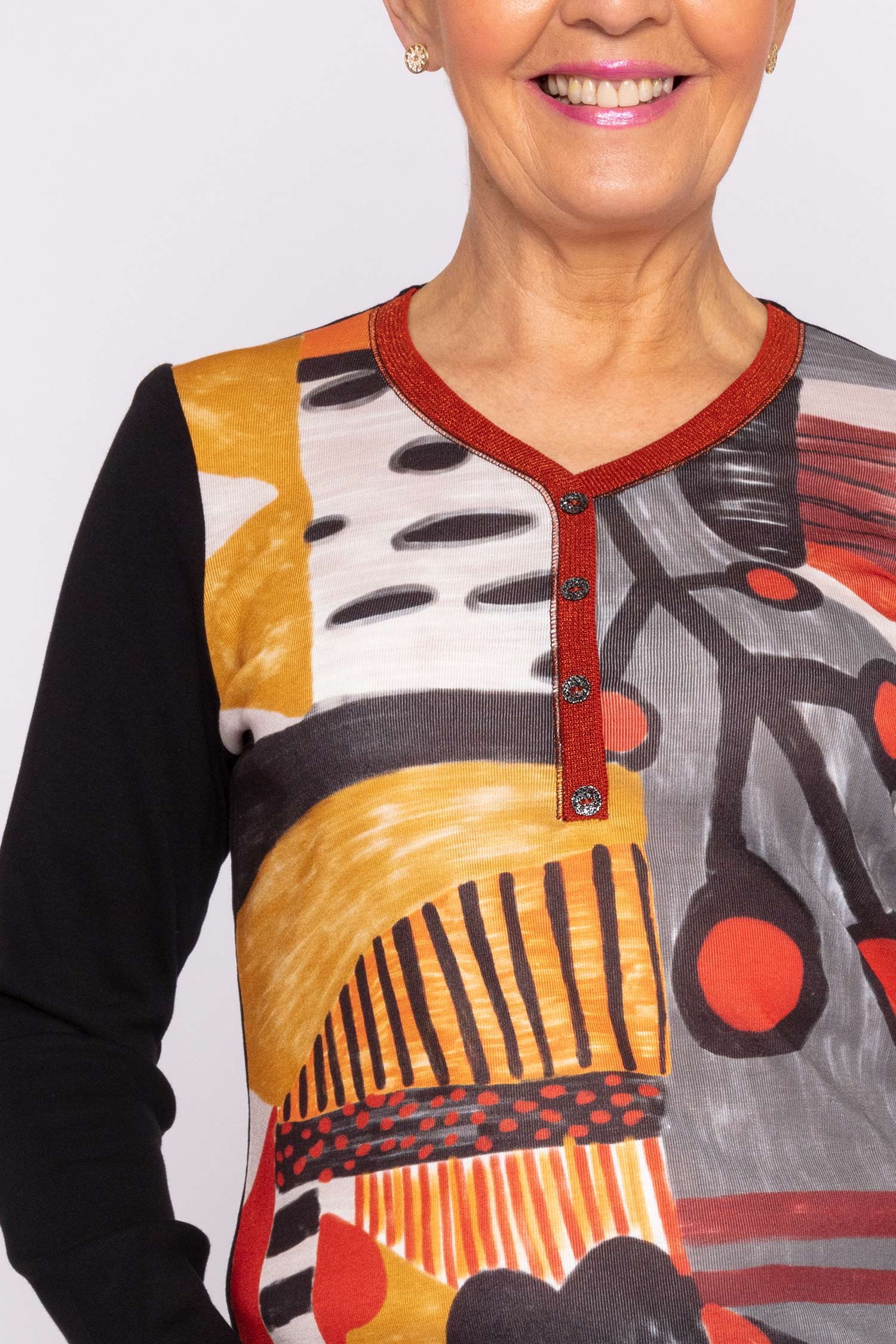 Printed Top in Black