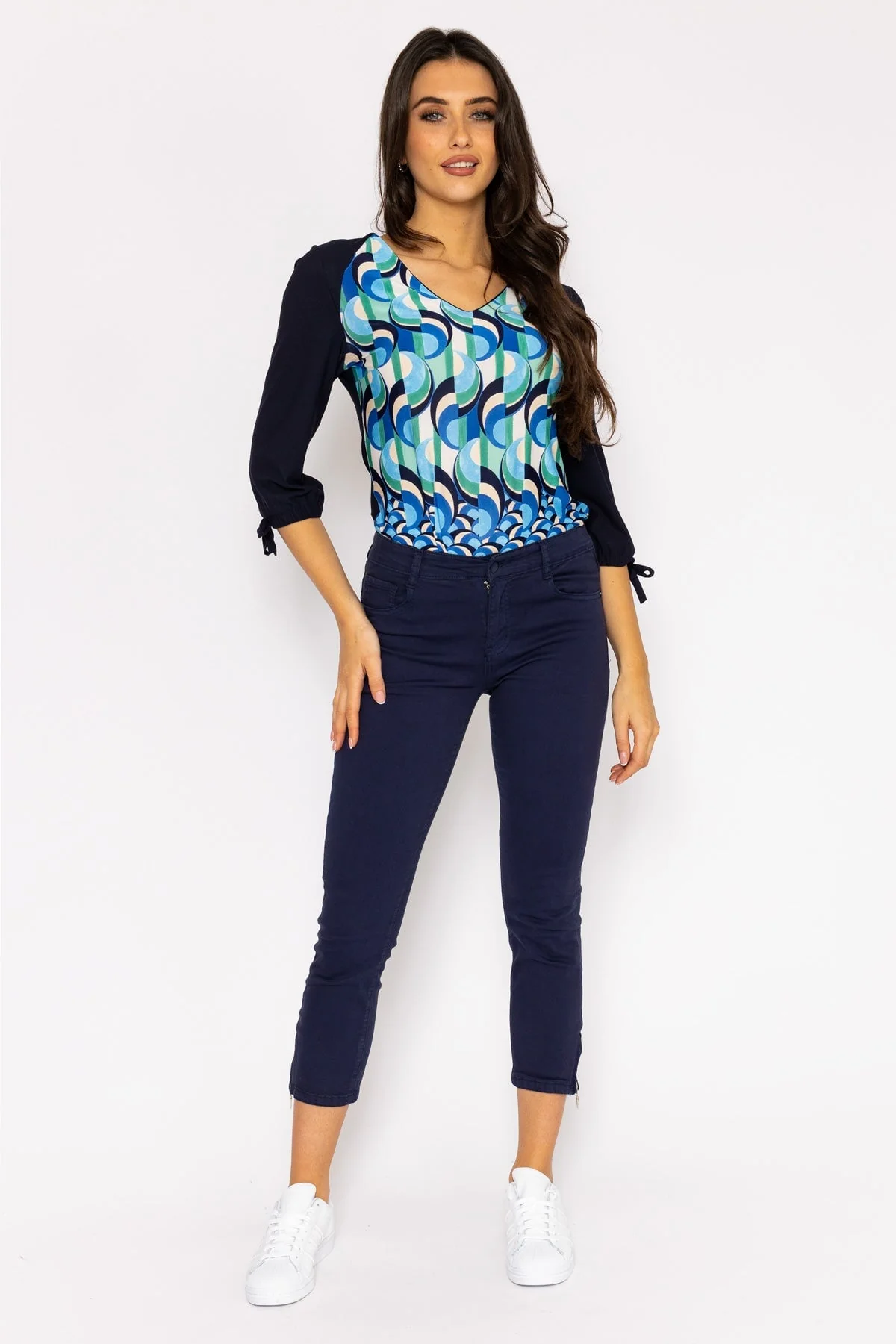 Short Zip Jeans in Navy