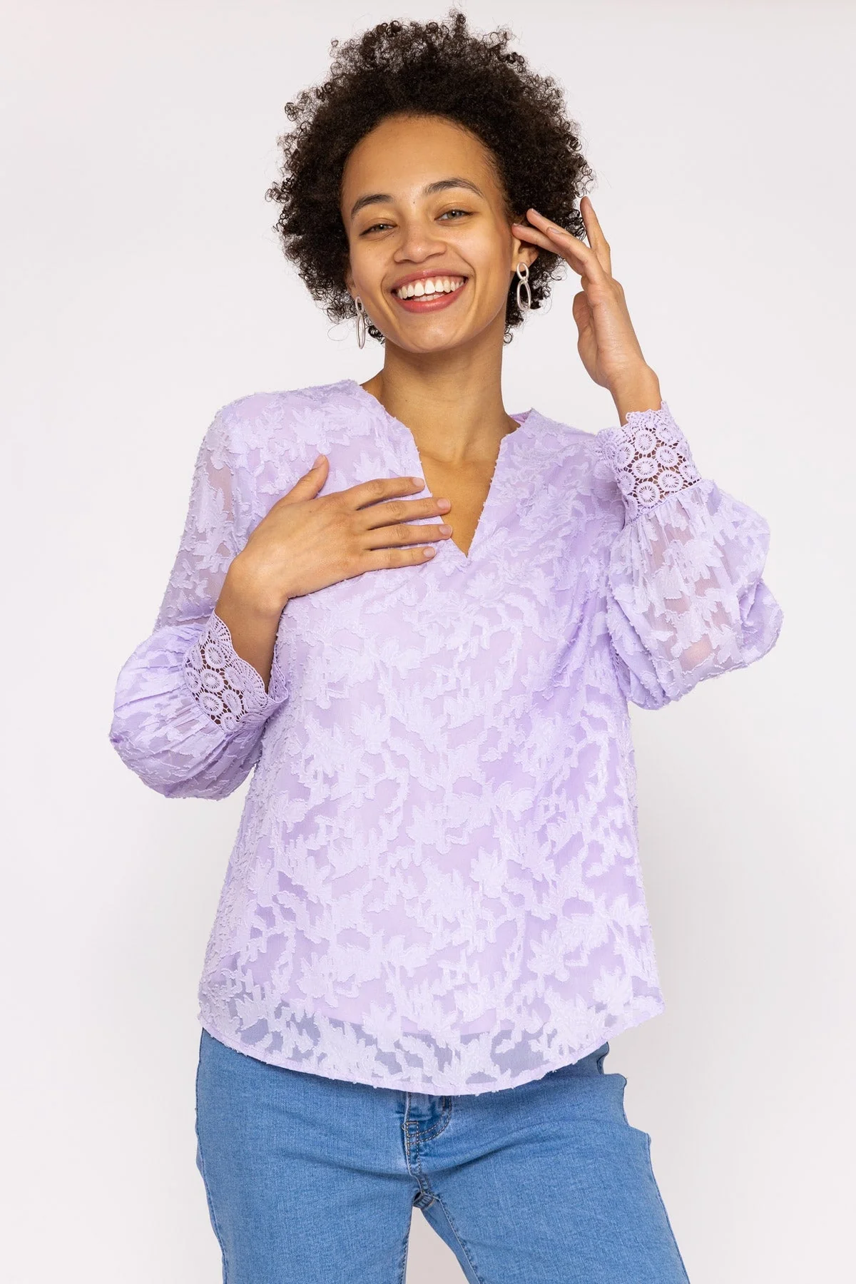 Textured Blouse in Lilac