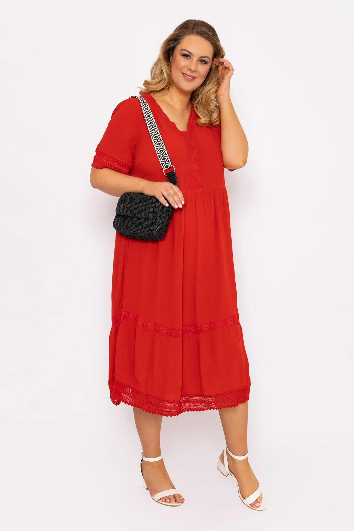 Tunic Midi Dress in Red