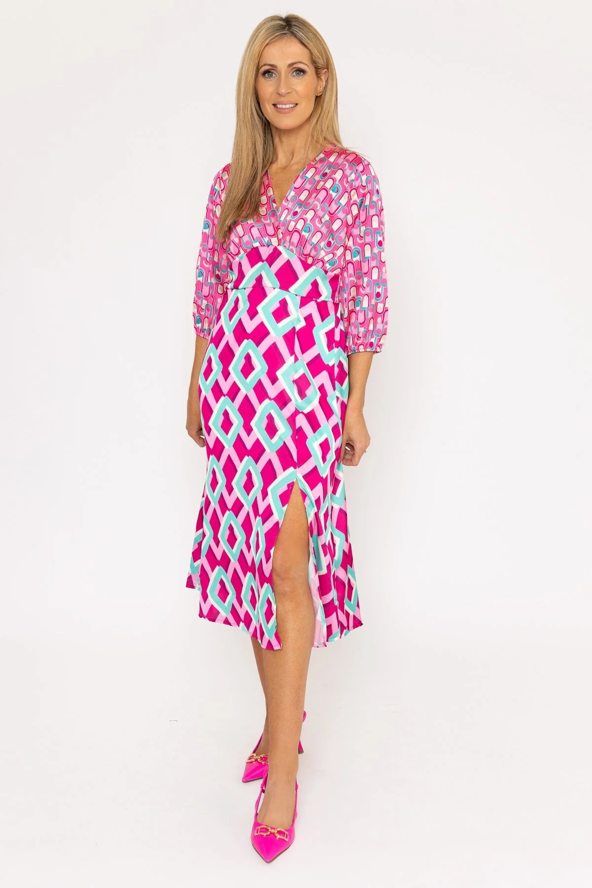 Eliza Midi Dress in Pink