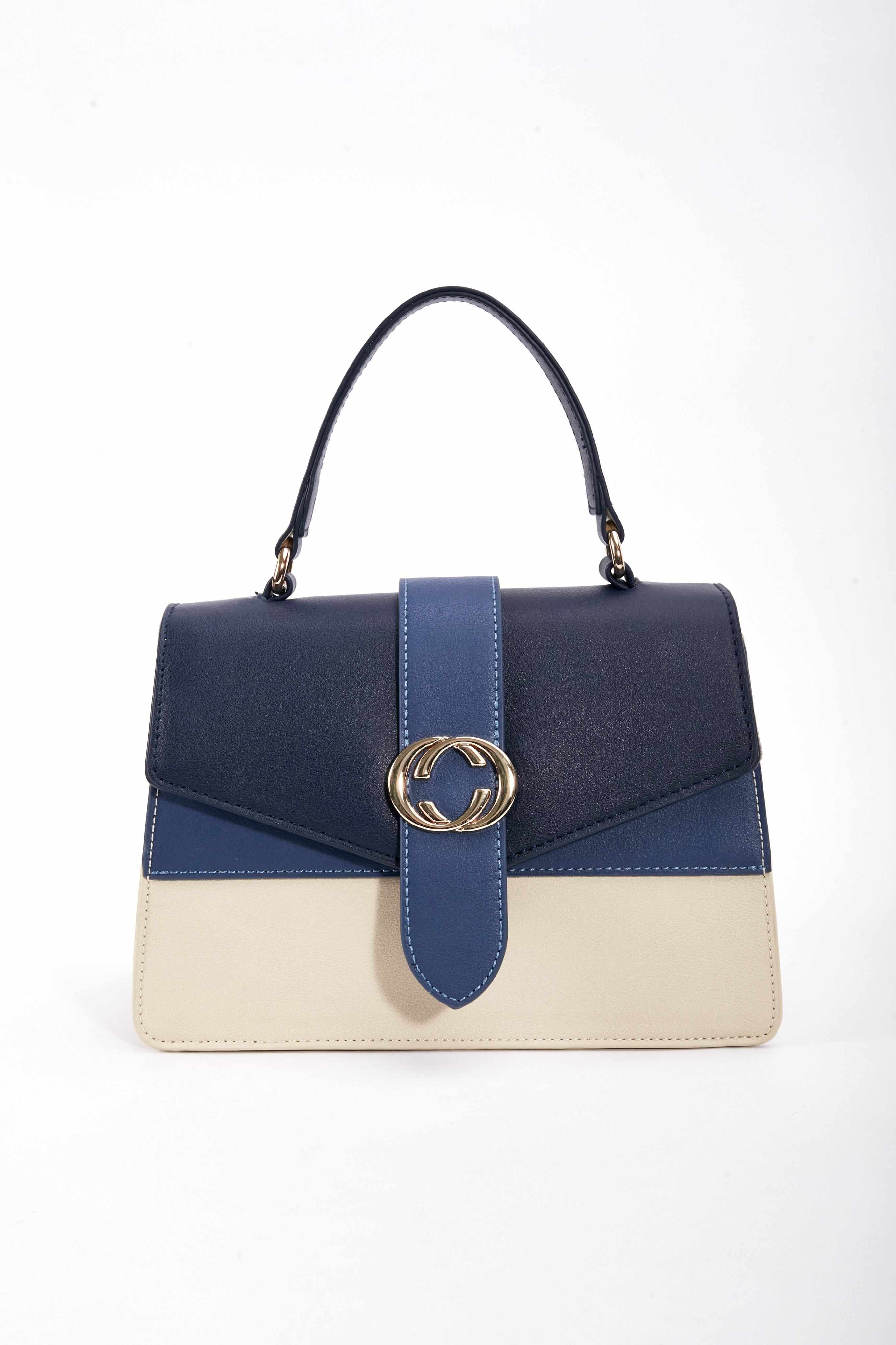 Petite Contrast Tote in Navy