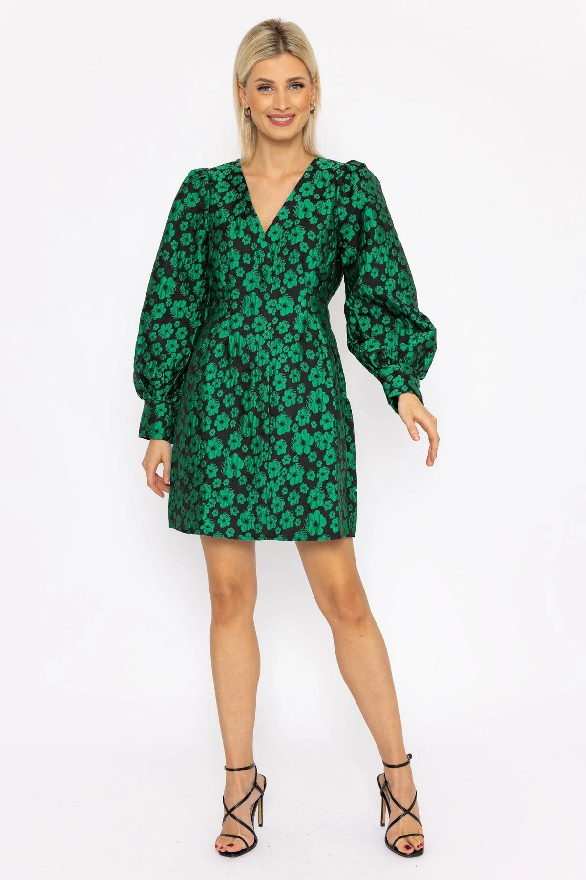 Josette Jacquard Dress in Green Print