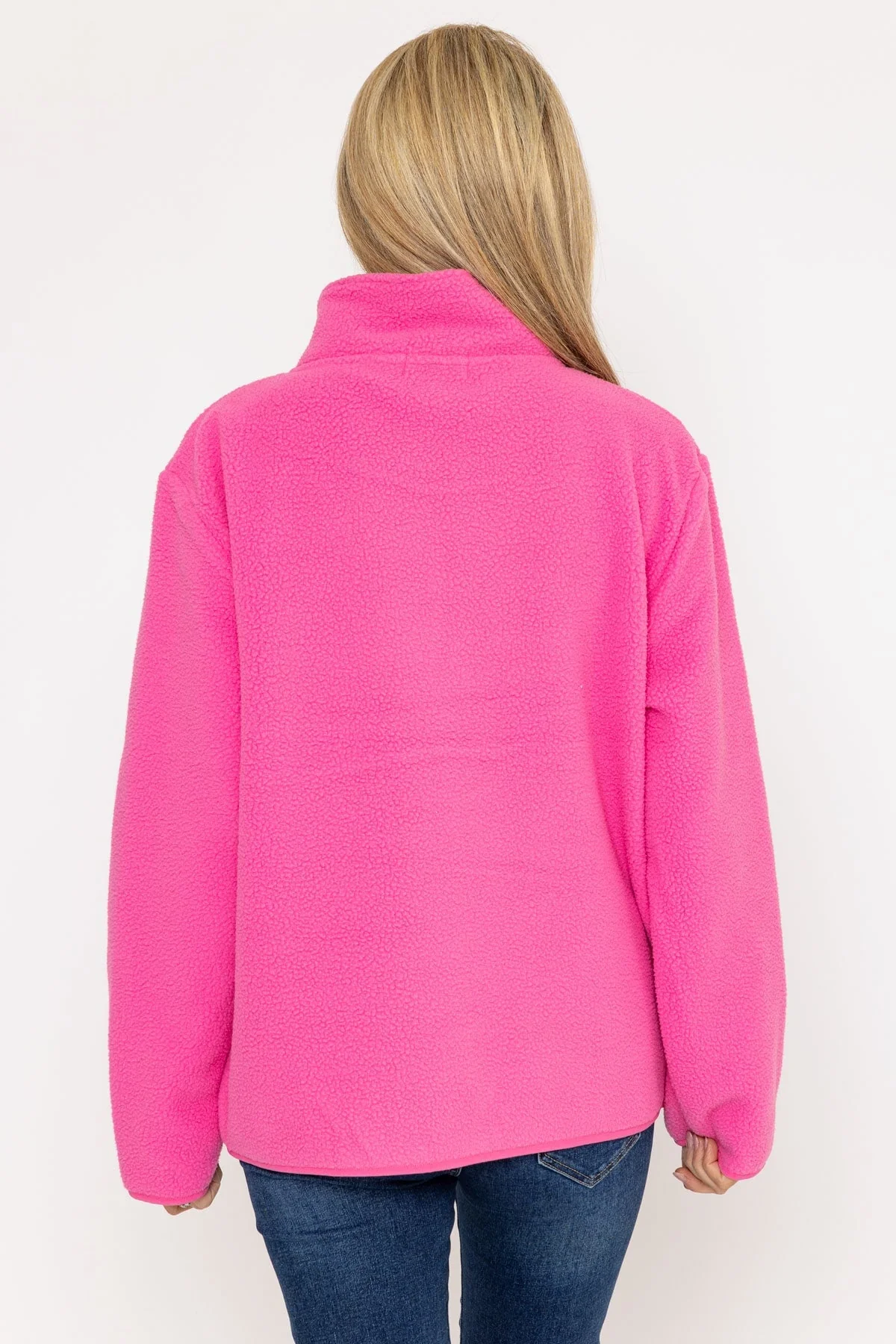 1/2 Zip Teddy Fleece in Pink