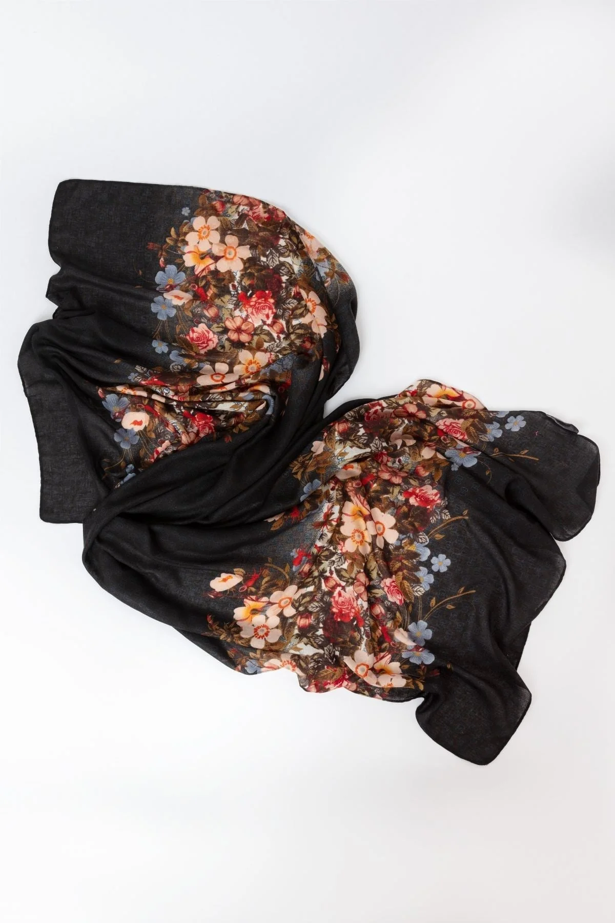 Floral Scarf in Black