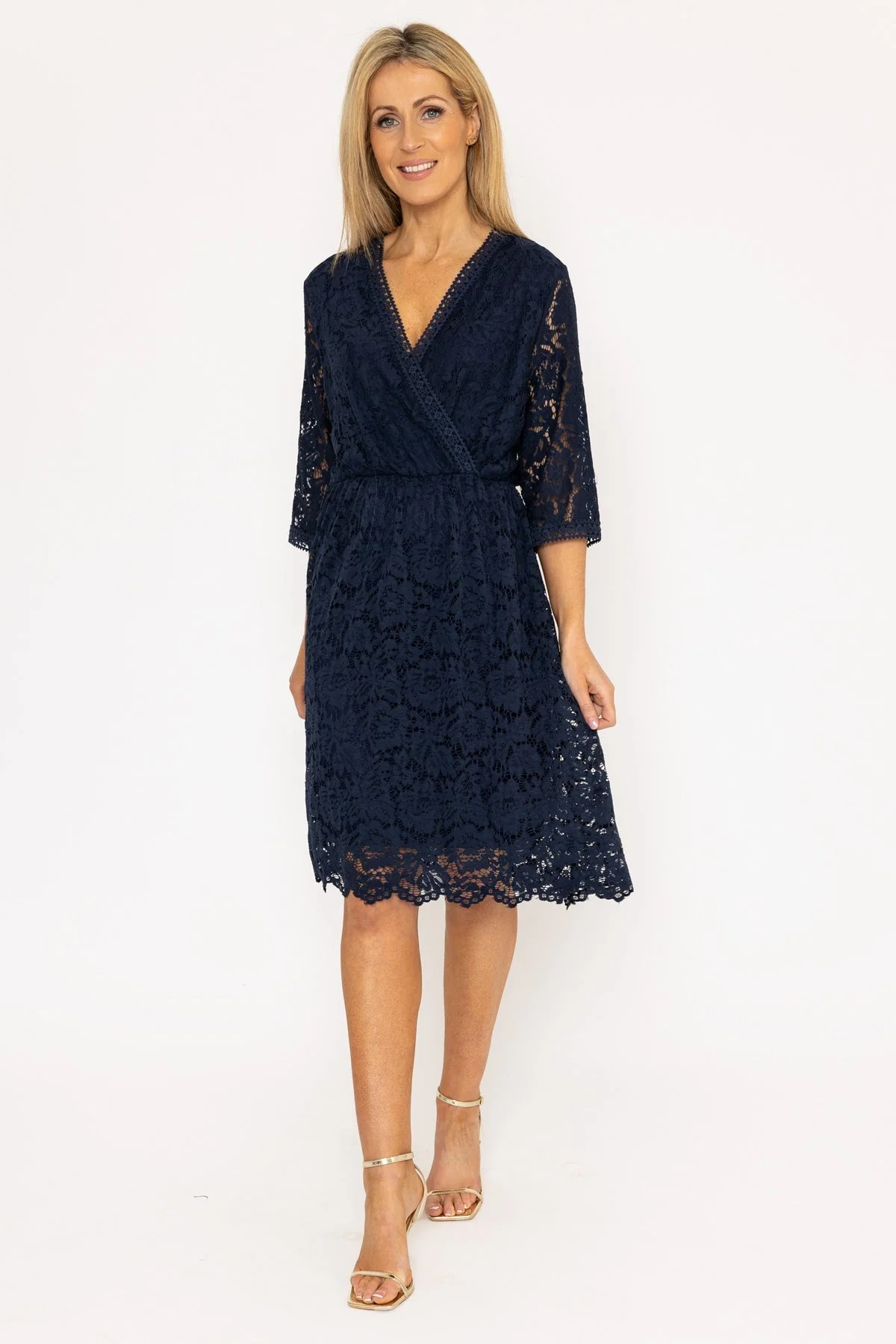 Sally Midi Dress in Navy