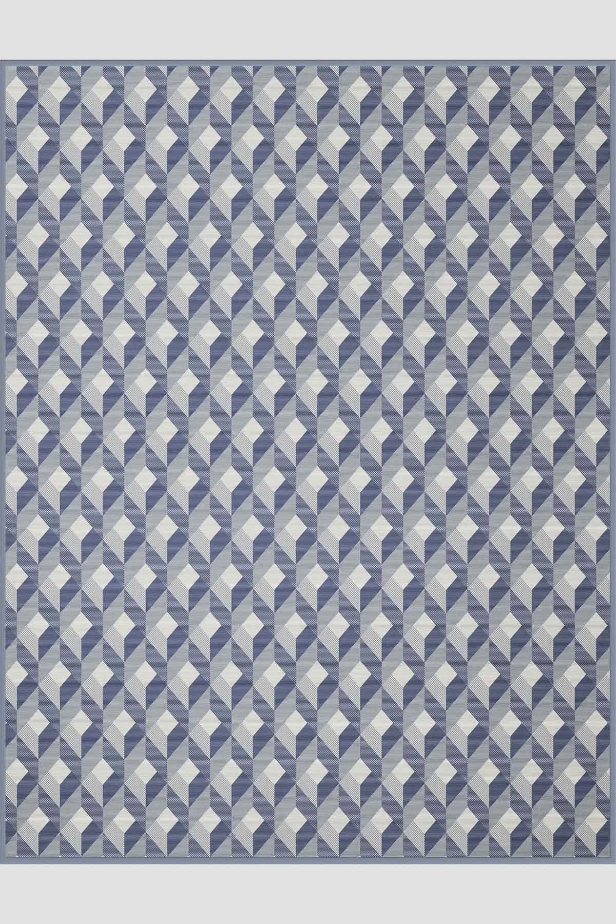 Navy Geometric Throw