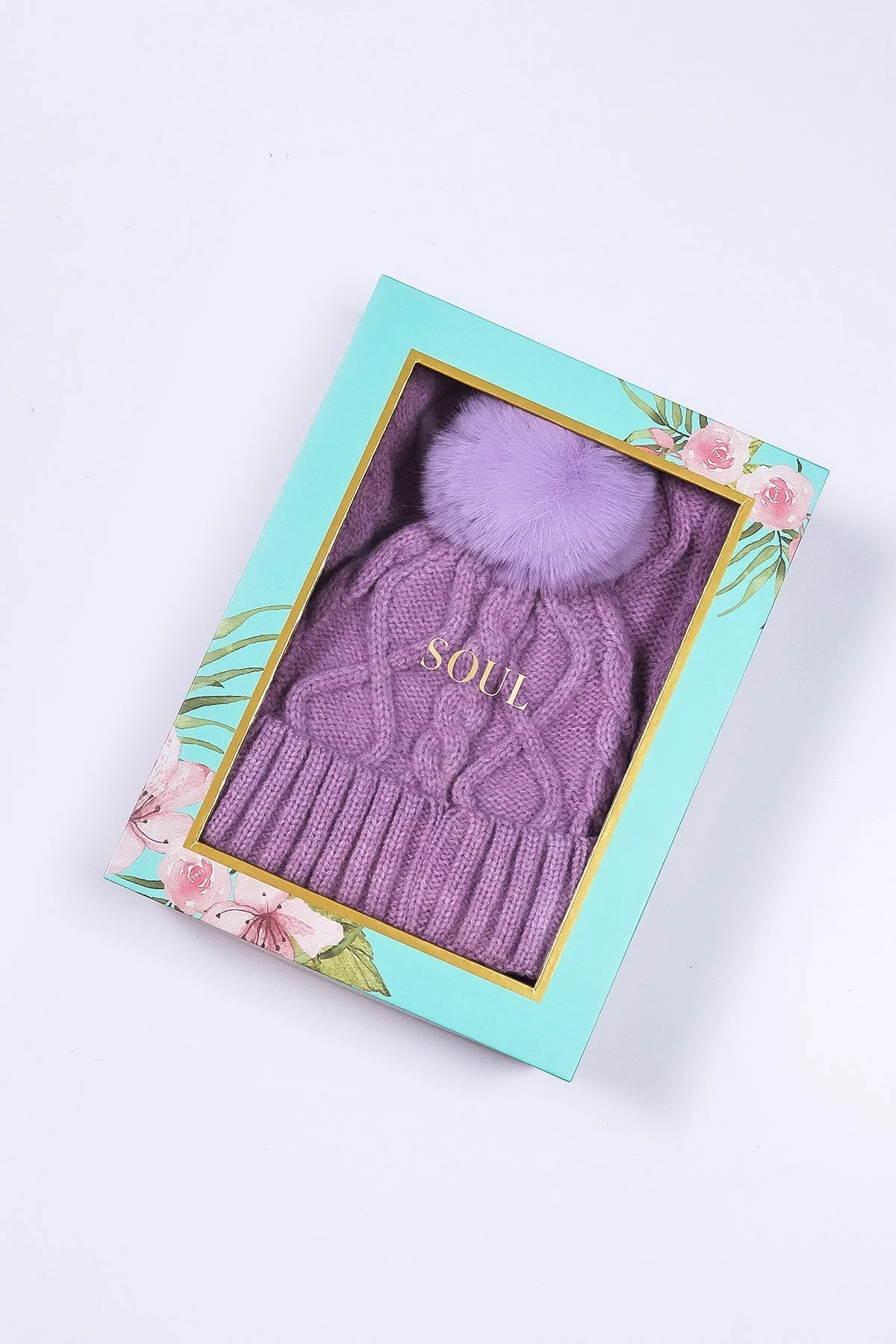 Boxed Beanie and Scarf in Lilac