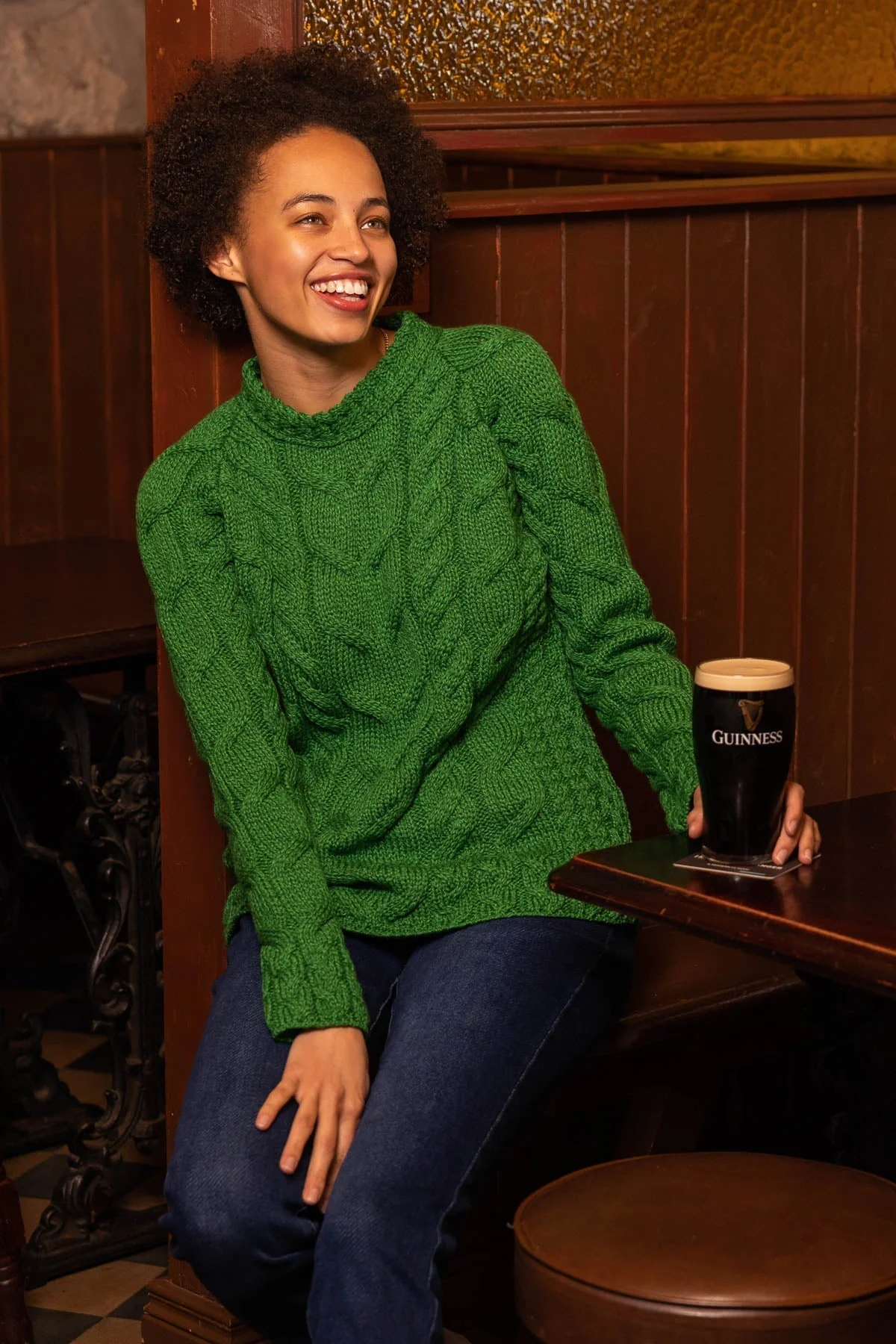 Super Soft Raglan Crew Sweater in Green