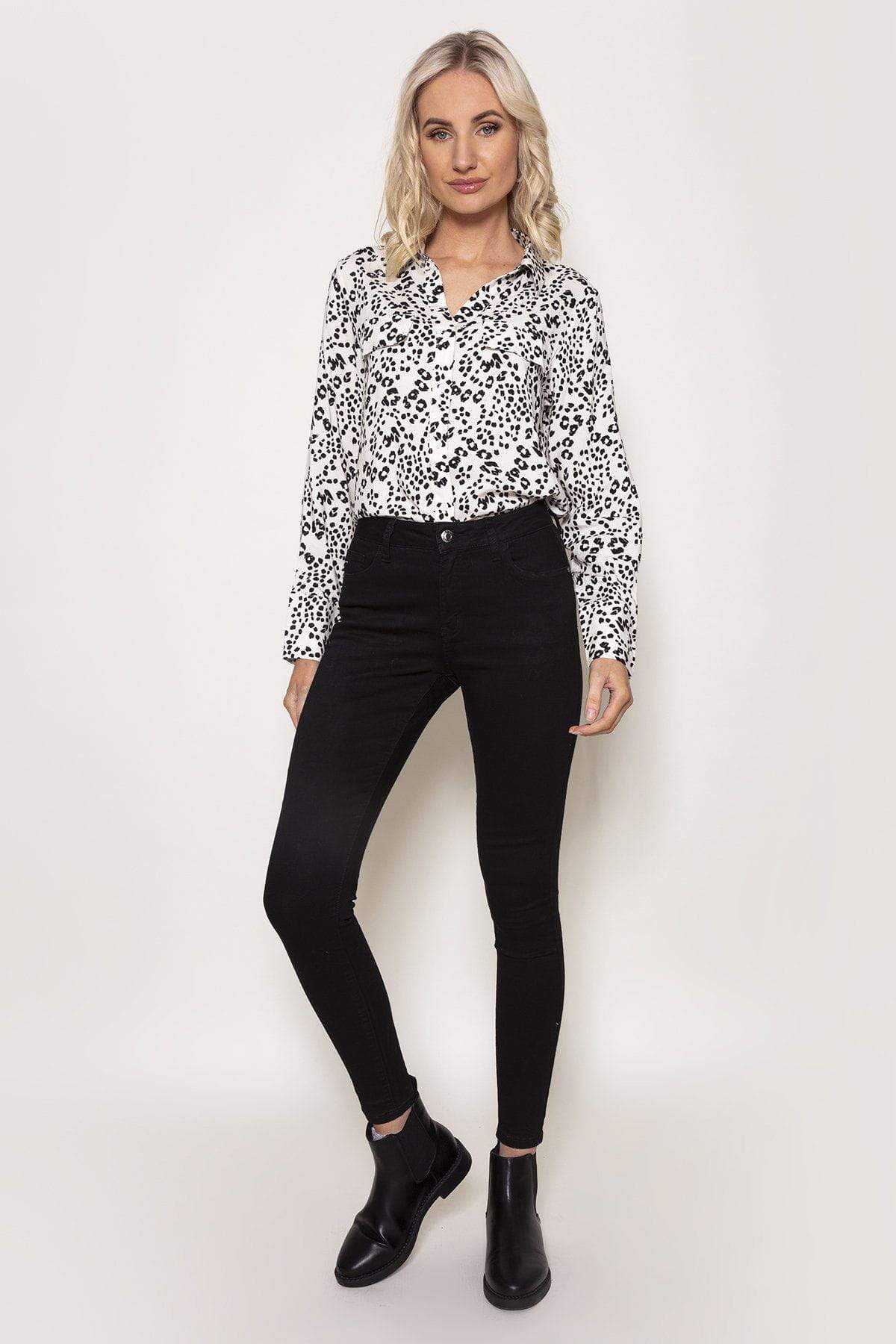 High Waist Denim Jeans in Black