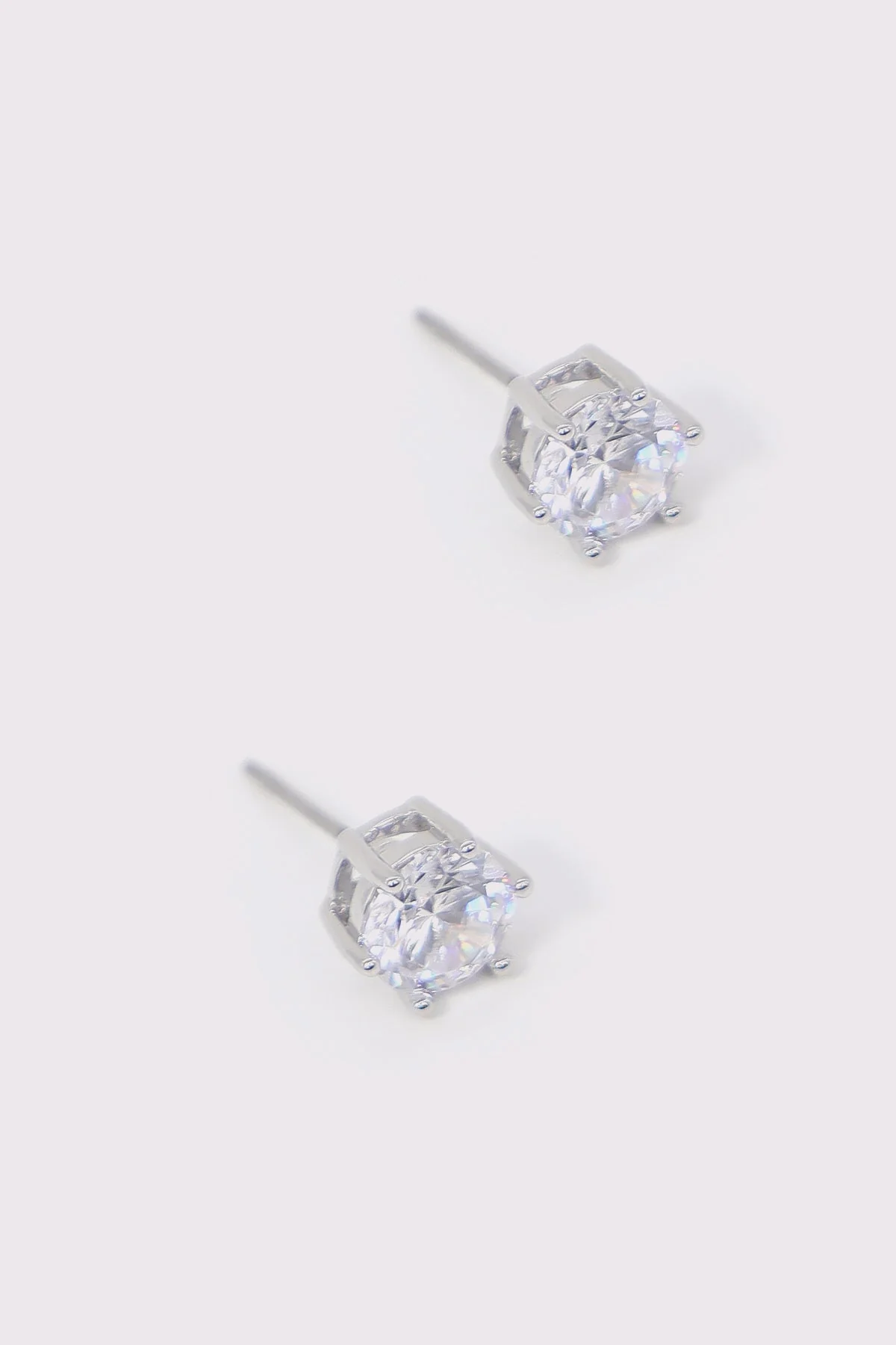 Single Stone Studs in Silver
