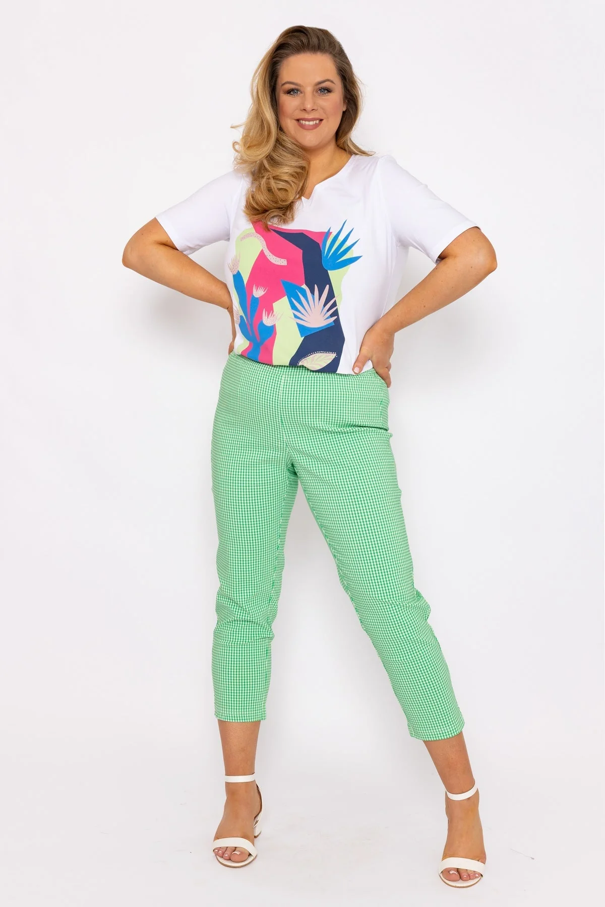 Cropped Green Bengaline Pants
