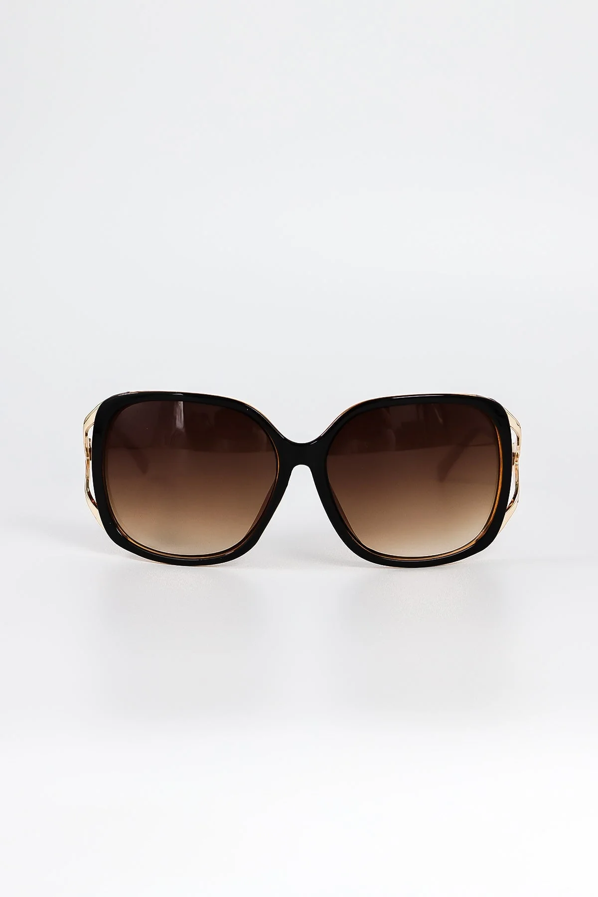 Black and Brown Contrast Arm Sunglasses