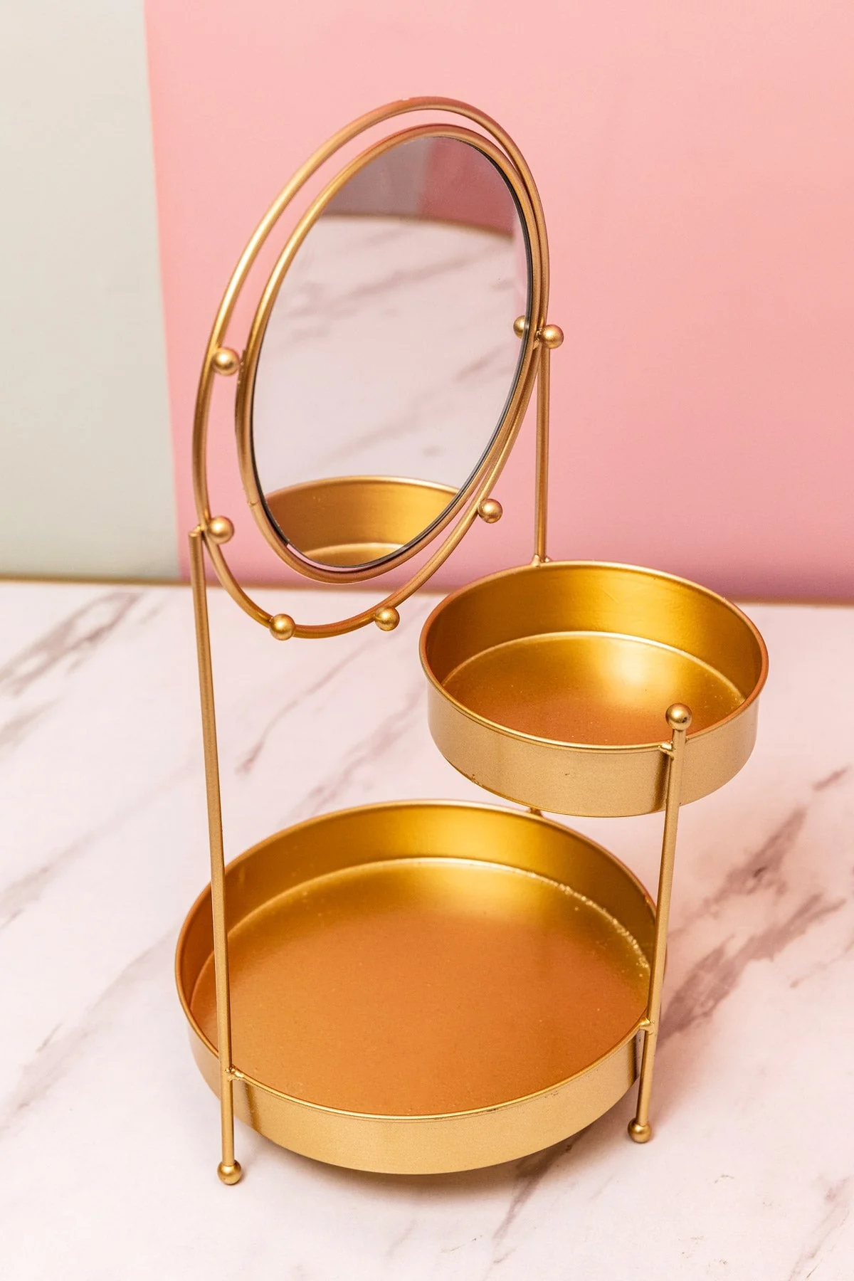 Metal Mirrored Jewellery Holder