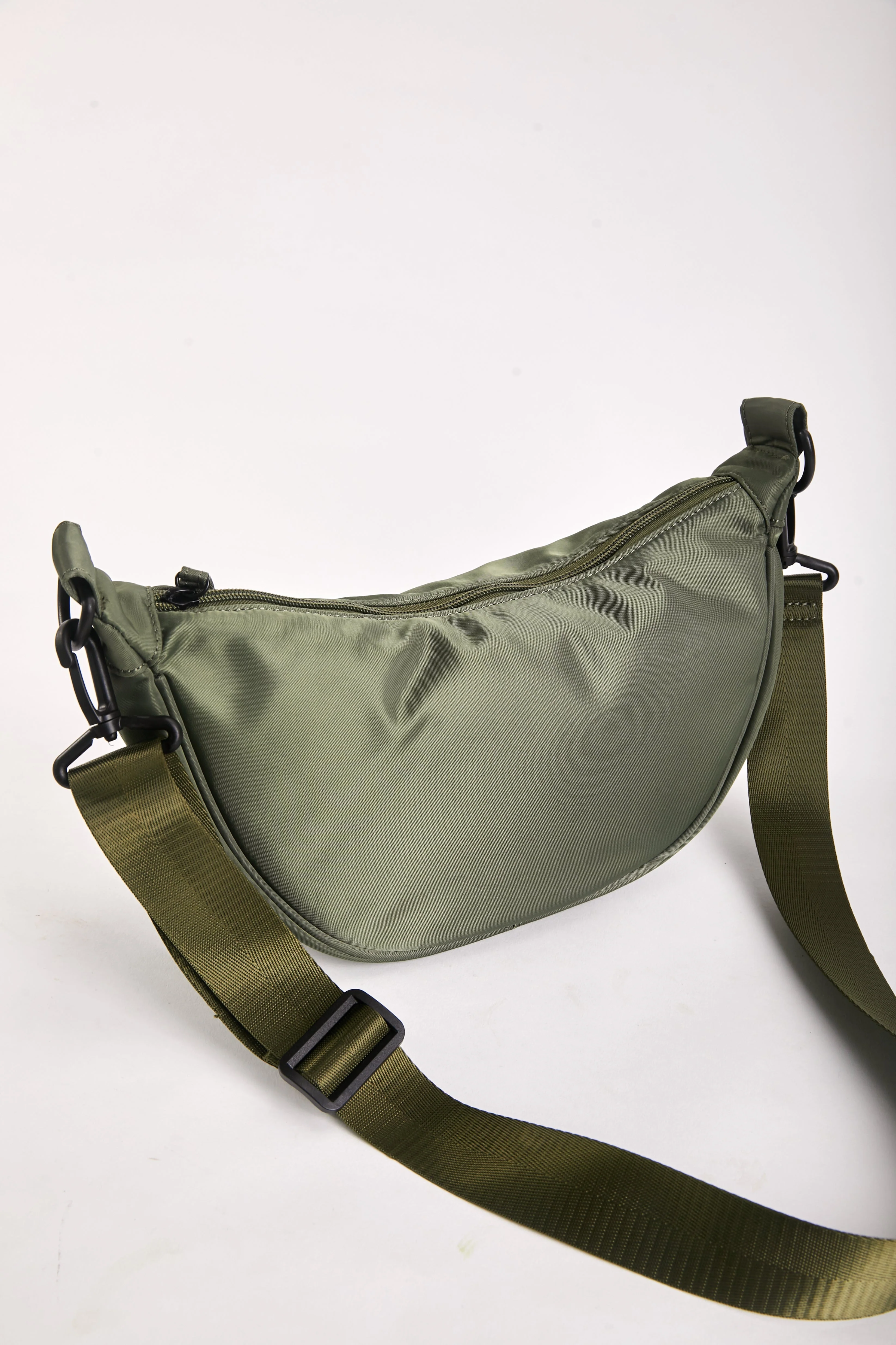 Crescent Shape Crossbody in Khaki