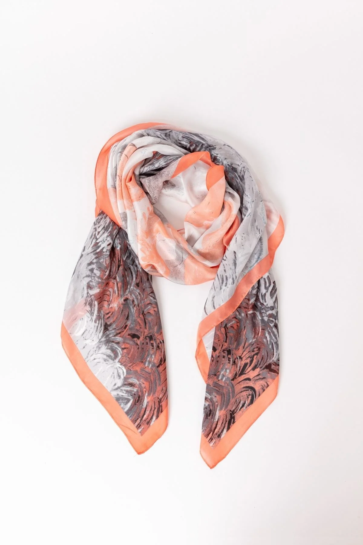 Watercolour Scene Scarf in Pink