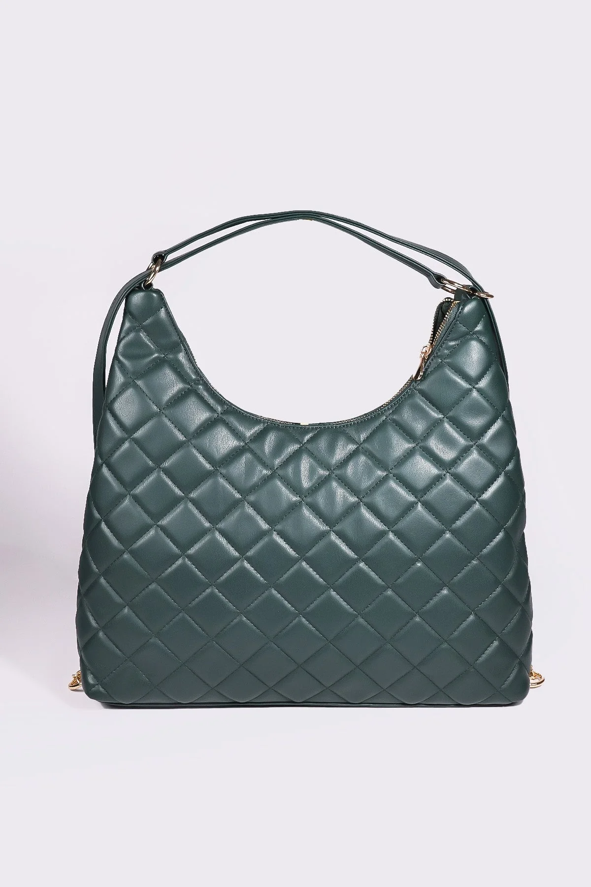 Quilted Hobo Bag in Green
