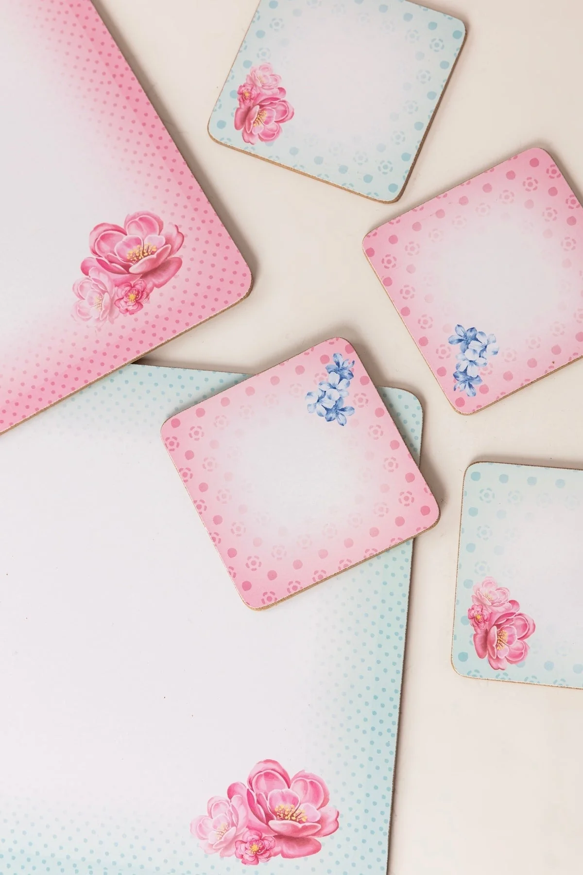 Set Of 6 Rosa Belle Coasters