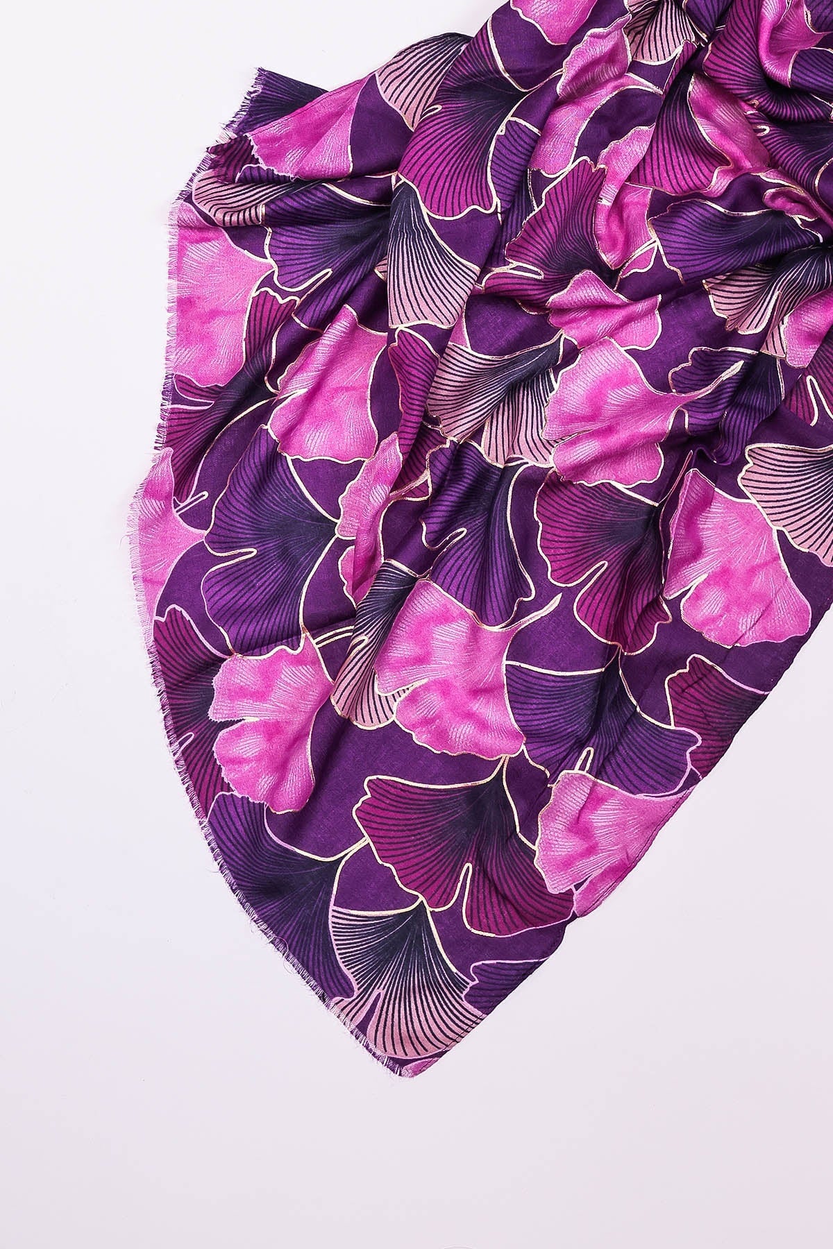 Abstract Floral Scarf in Purple
