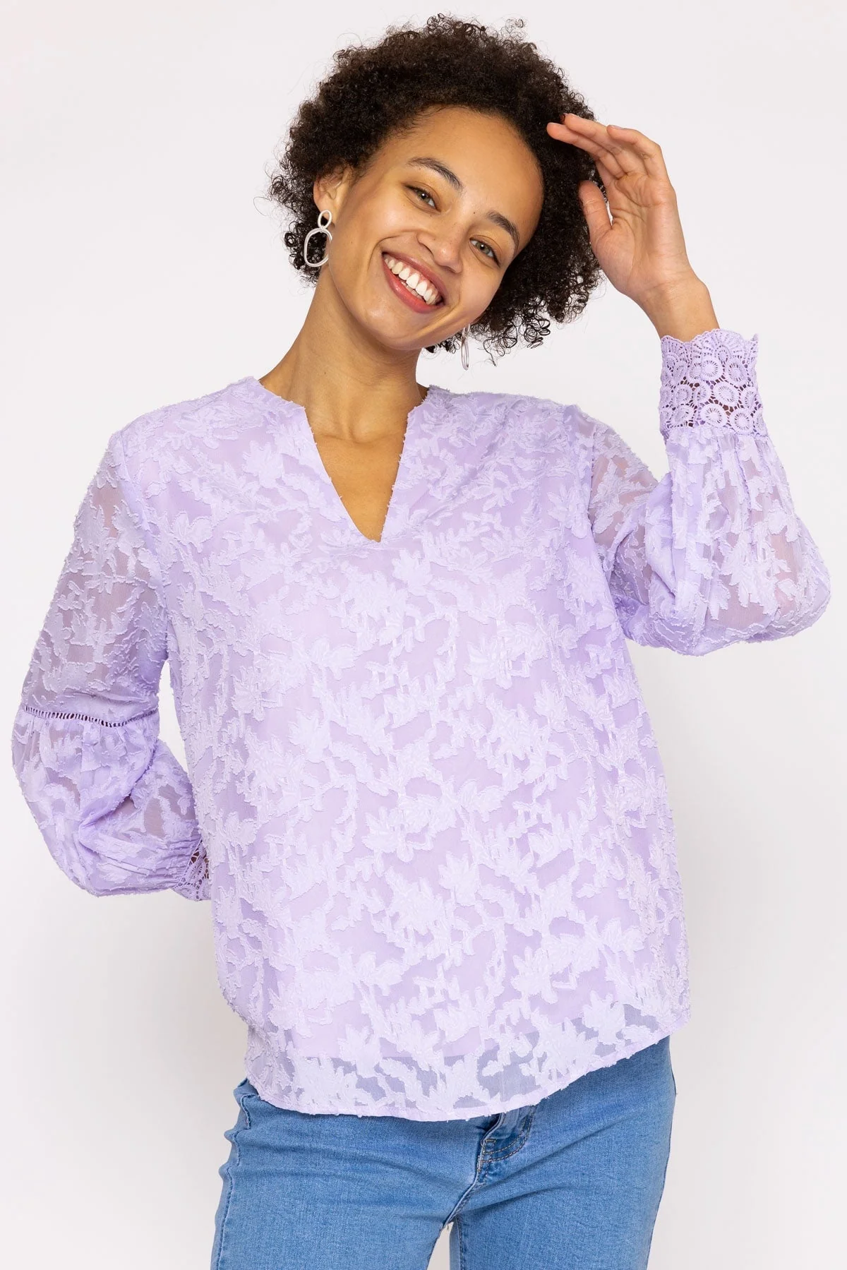 Textured Blouse in Lilac