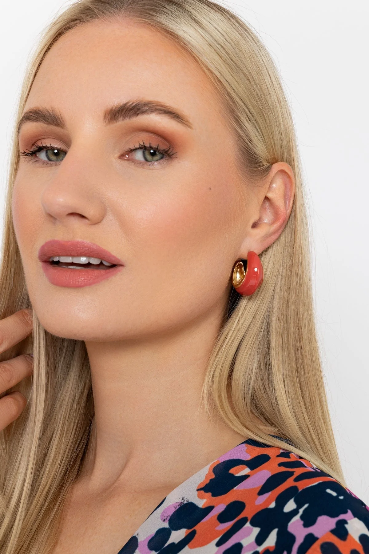 Orange Open Hoop Earrings