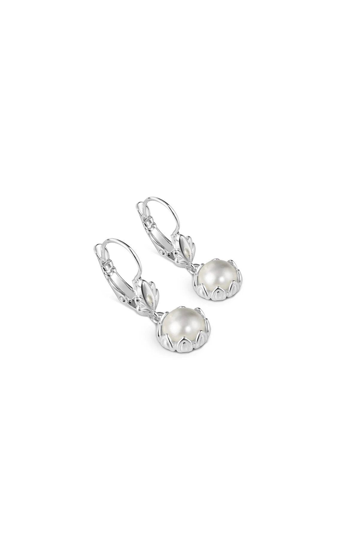 Pearl Leaf Drop Earrings