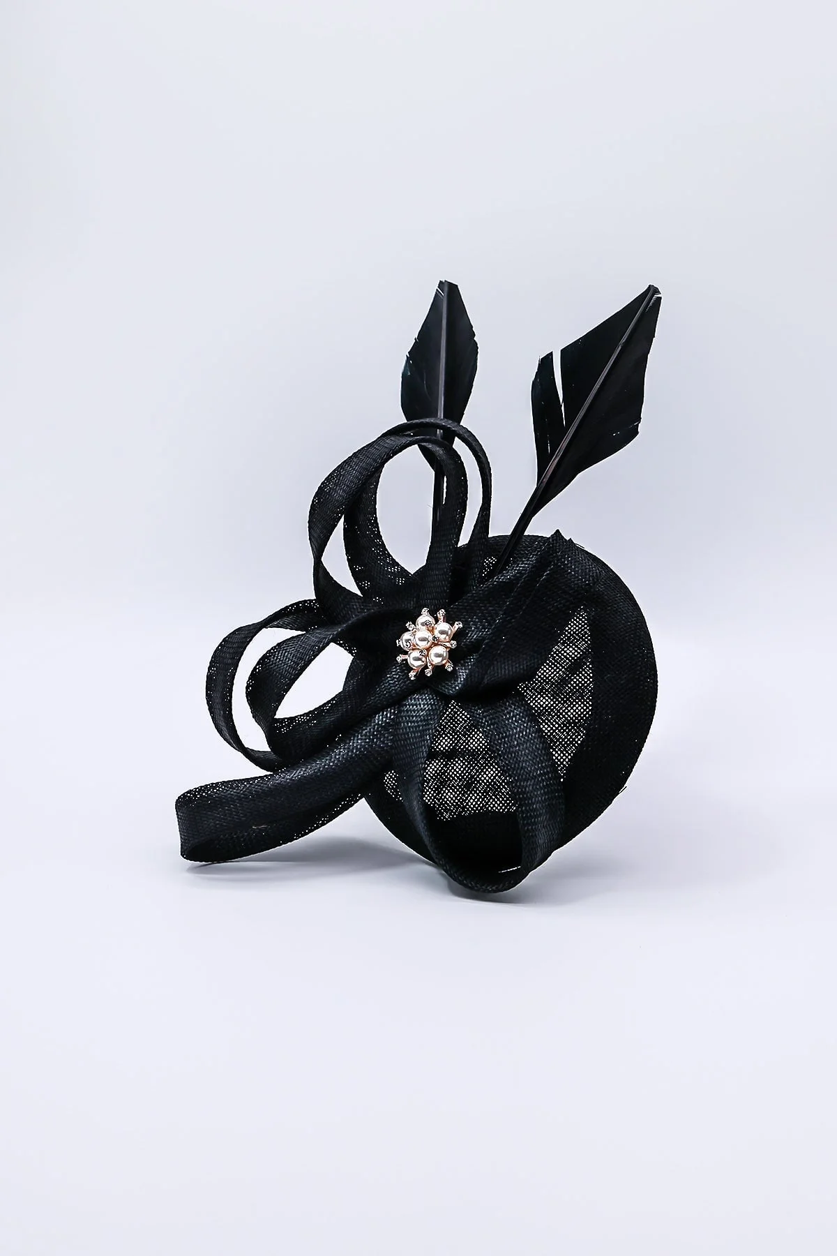 Diamante Feature Fascinator in Black