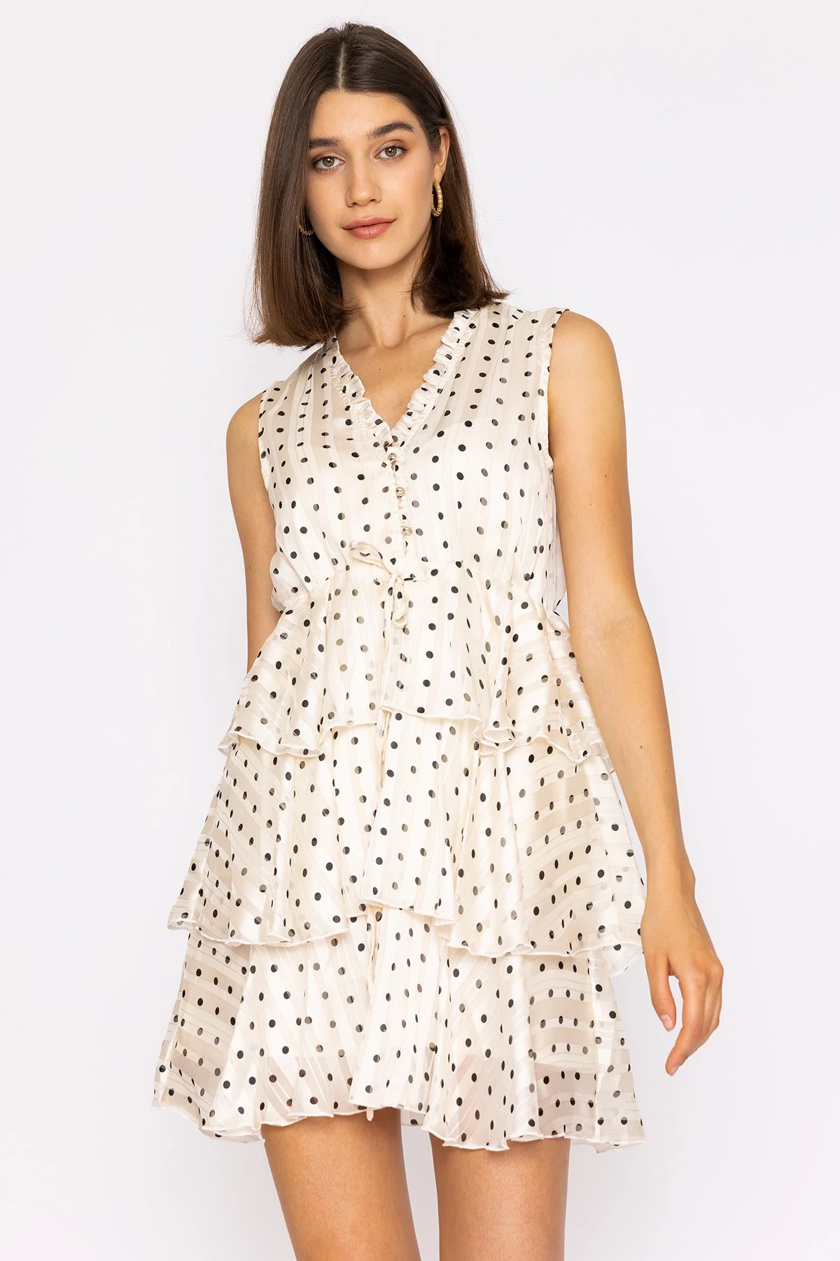 Ruffle Mini Dress in White