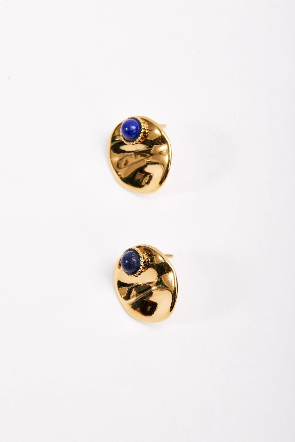Blue Lapis Stud Earrings