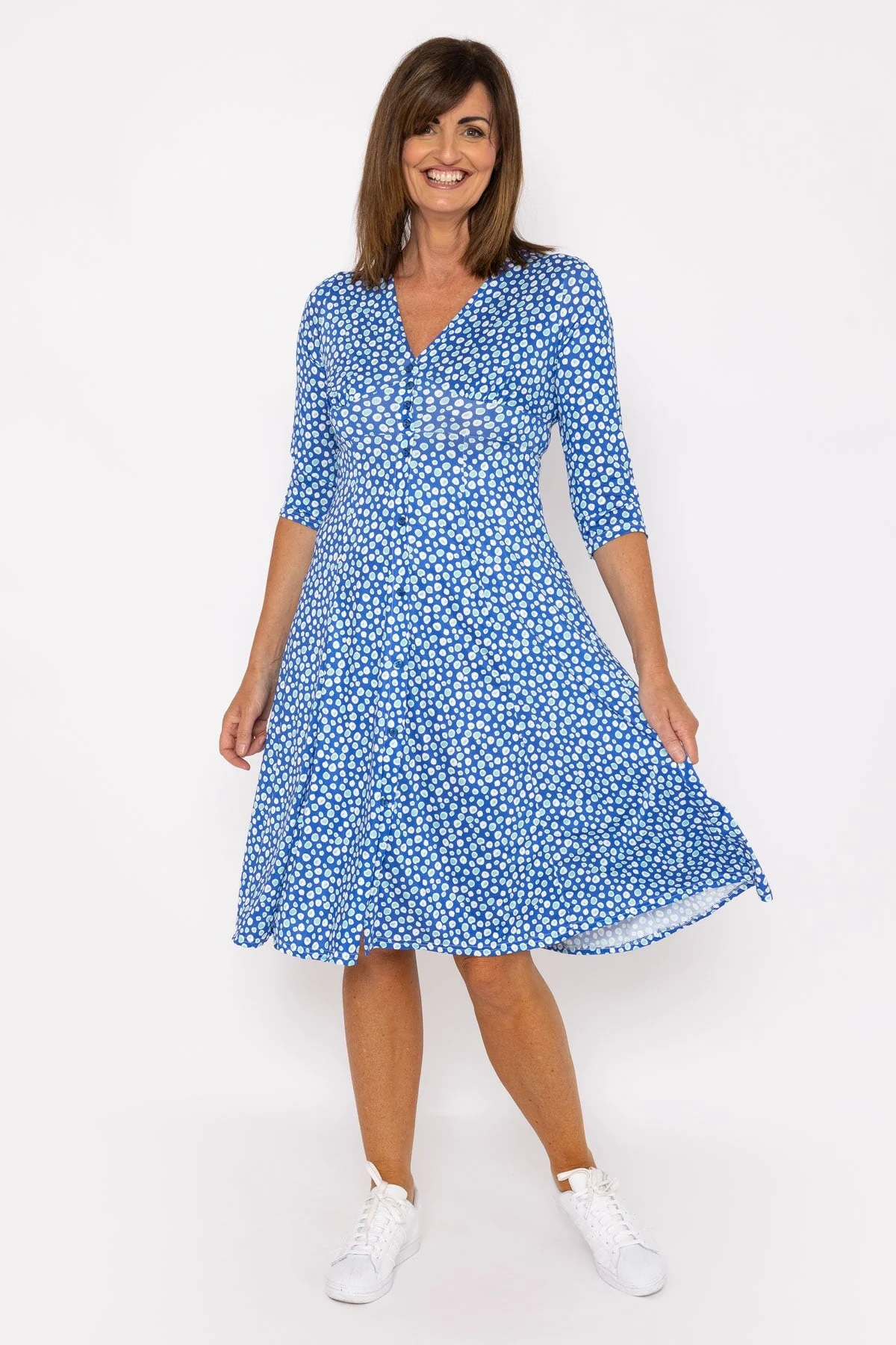 Angelina Blue Print Dress