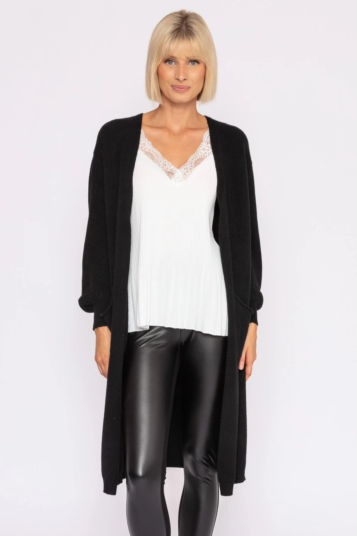Longline Cardigan in Black